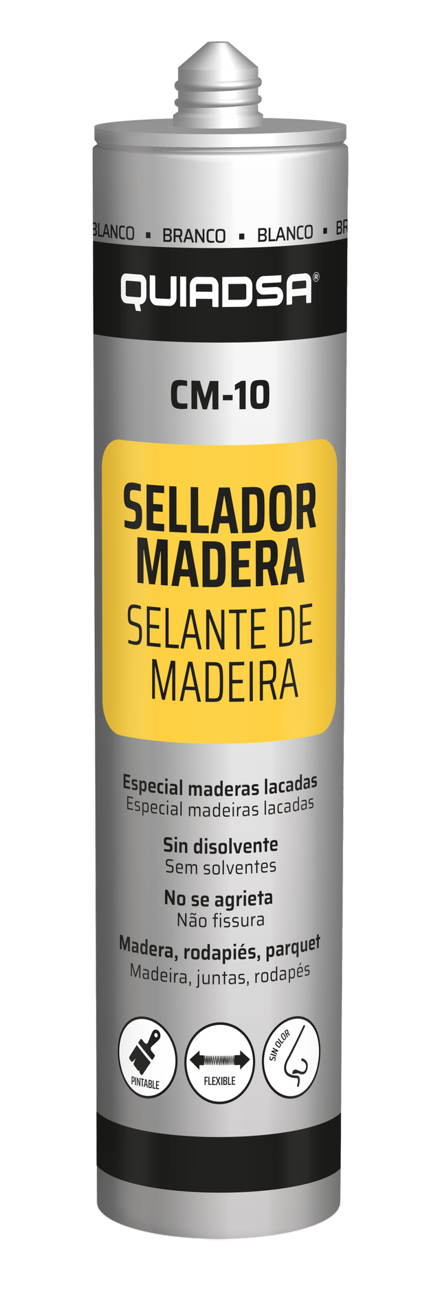 SELANTE ACRÍLICO PARA MADEIRA QUIADSA 300ML BRANCO