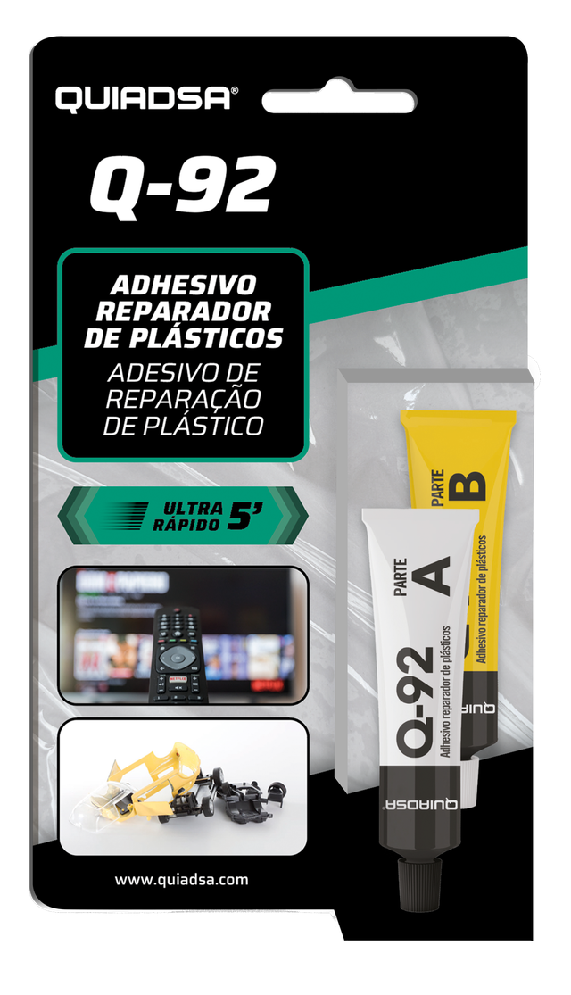 COLA BI-COMPONENTE REPARAÇÃO DE PLÁSTICOS Q-92 QUIADSA 22ML