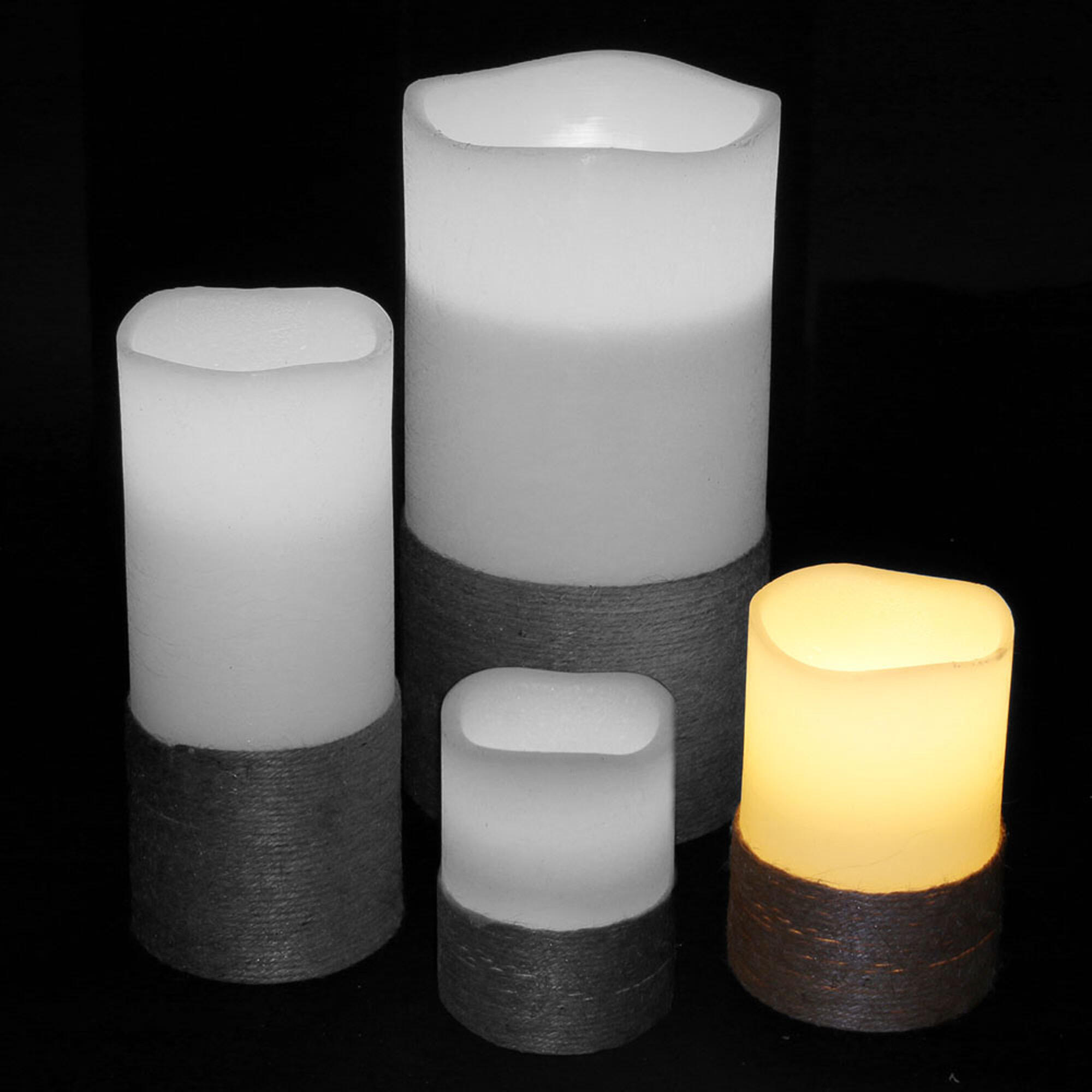 Pack de 2 velas led con cuerda 15x10 cm