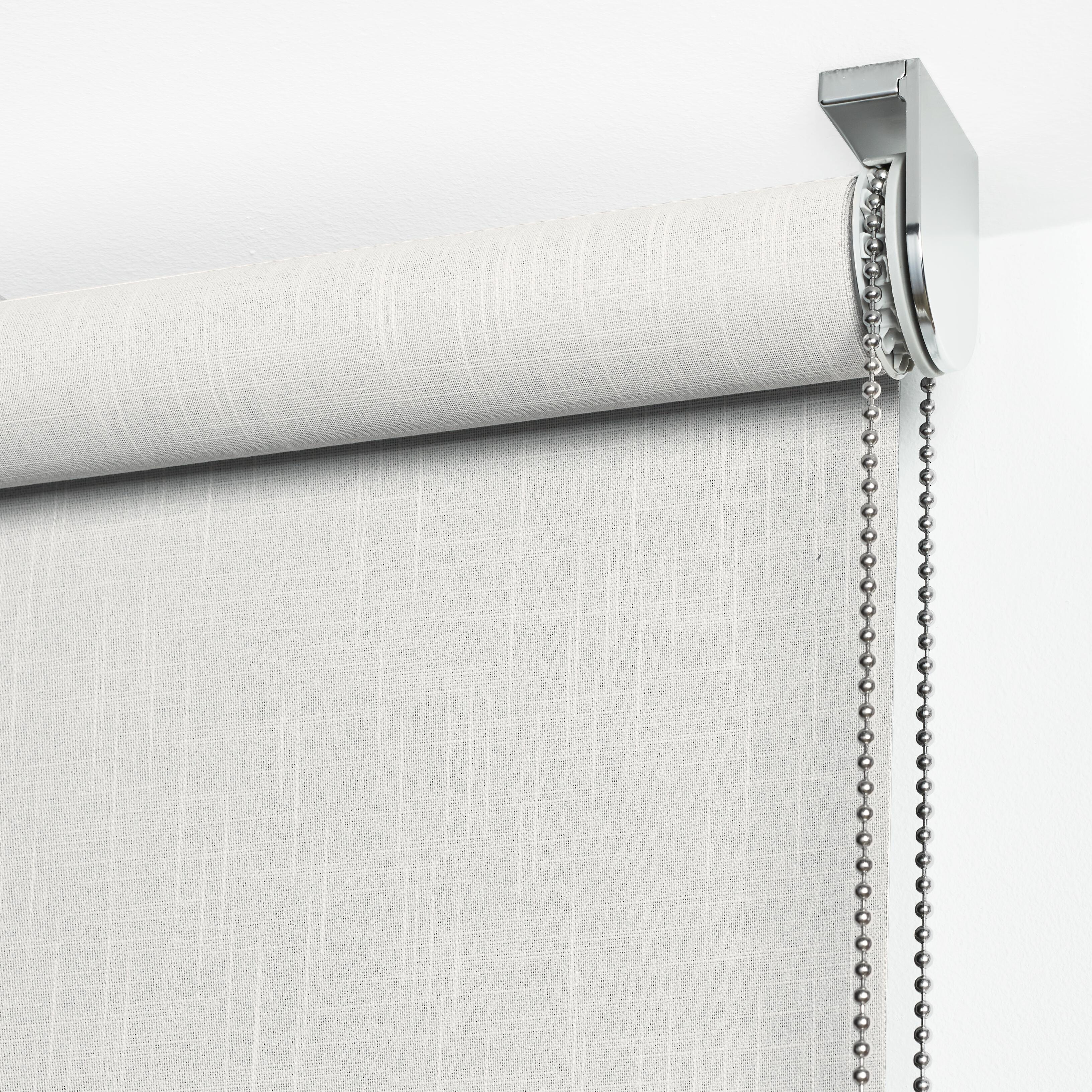 Estor enrollable opaco Malawi de 90x250 poliéster liso blanco INSPIRE con cadena. Instalación sin taladrar - 6