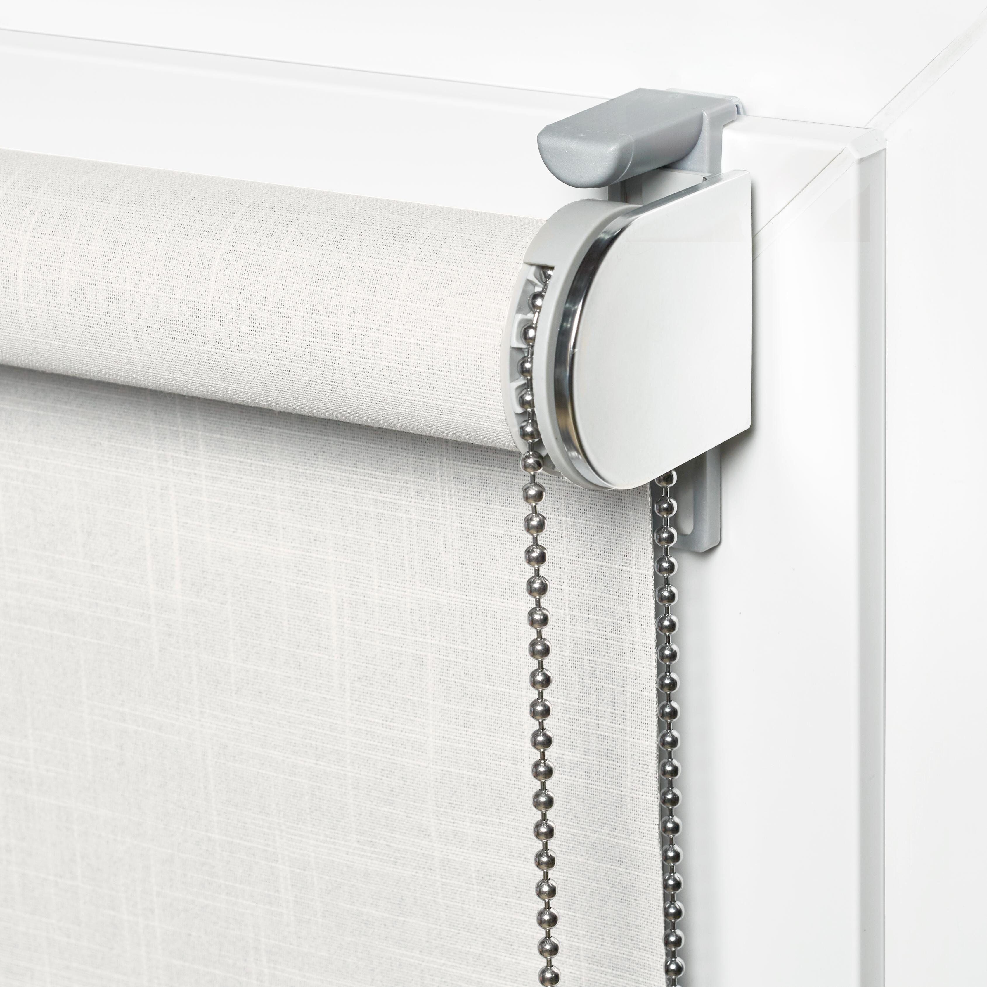 Estor enrollable opaco Malawi de 90x250 poliéster liso blanco INSPIRE con cadena. Instalación sin taladrar - 5