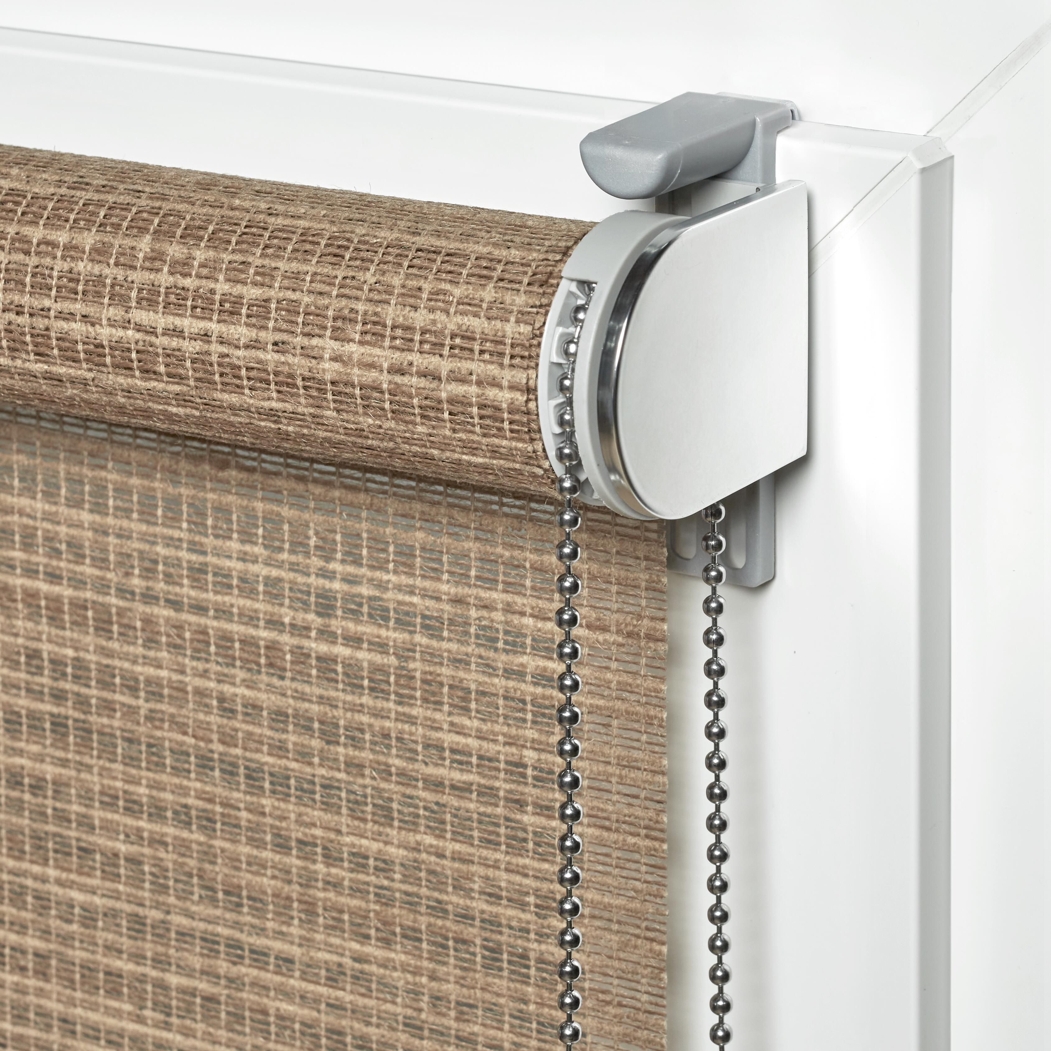Estor enrollable translúcido con cadena Rimo yute liso natural INSPIRE de 90x250cm. Instalación sin taladrar - 8