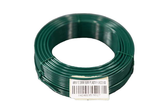 Arame de aço plastificado 50 m x 3 mm verde