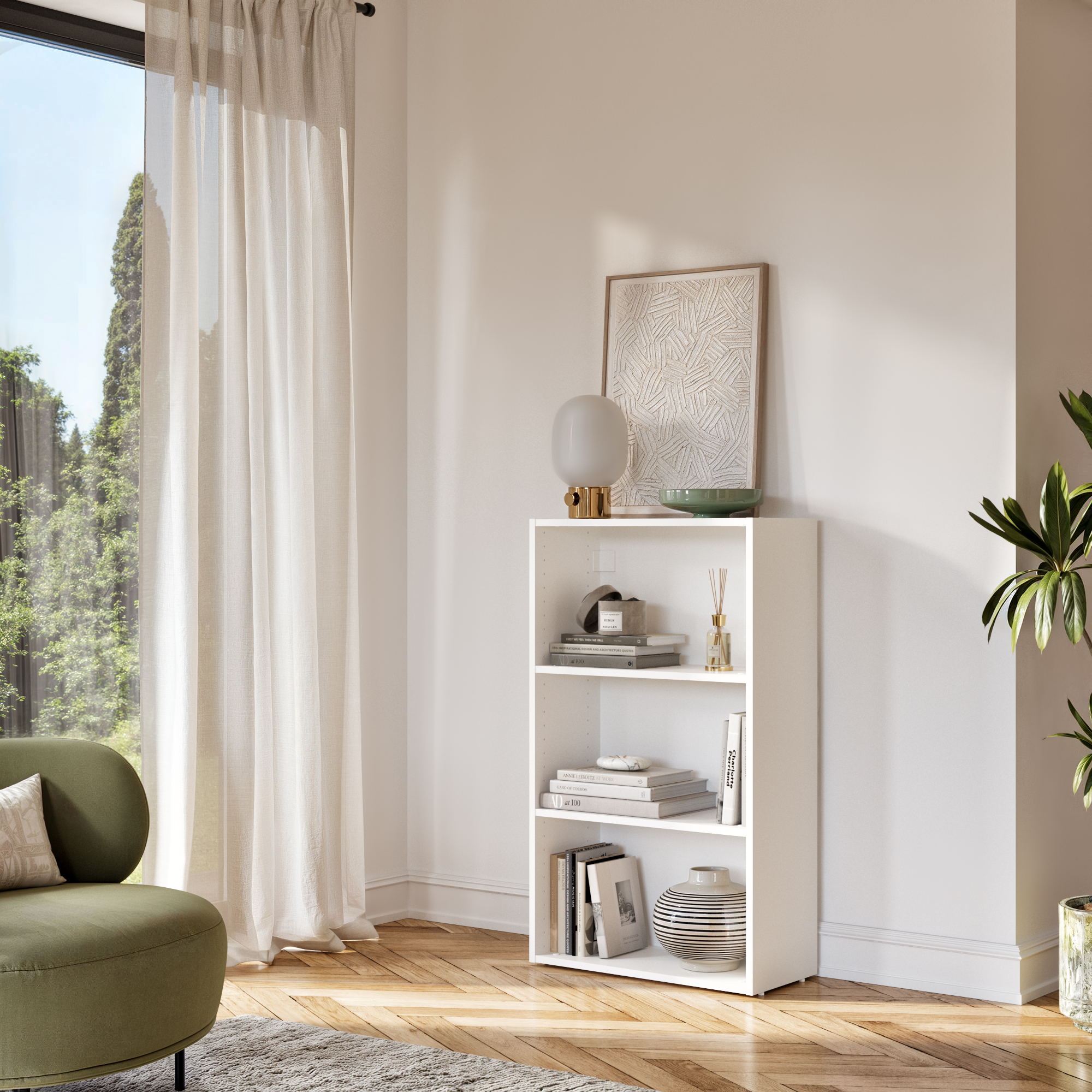 Caisson + 2 tablettes SPACEO Evo'M Blanc H.102,4 X L.60 P.28 cm - 2