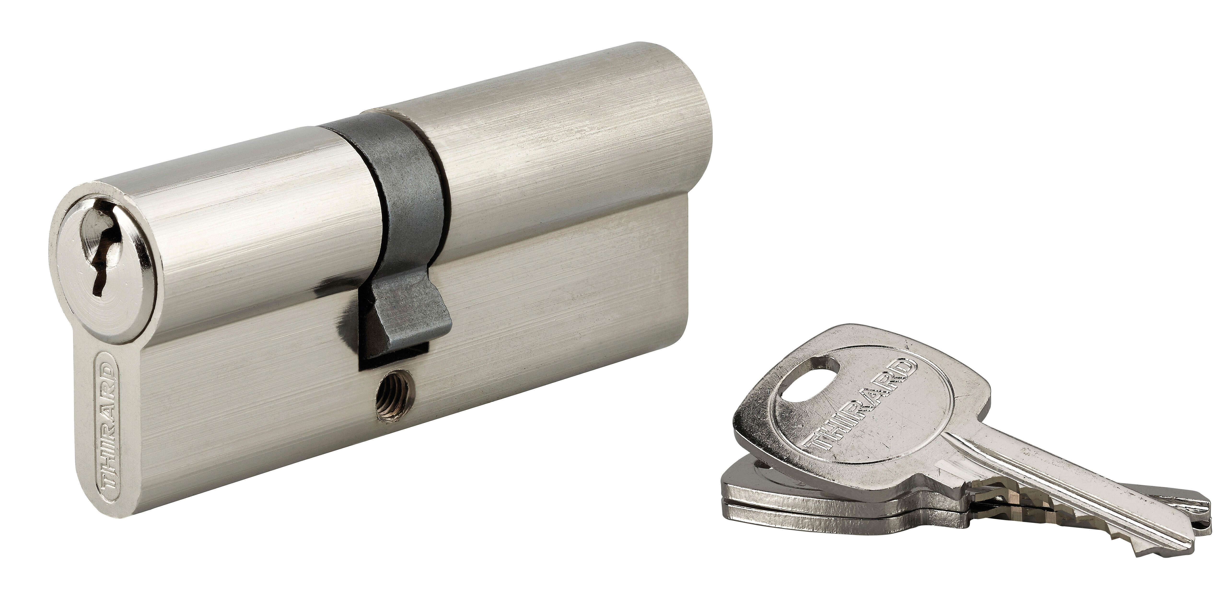 Cylindre STANDARD 35 x 45 mm acier nickelé 3 clés - THIRARD - 3