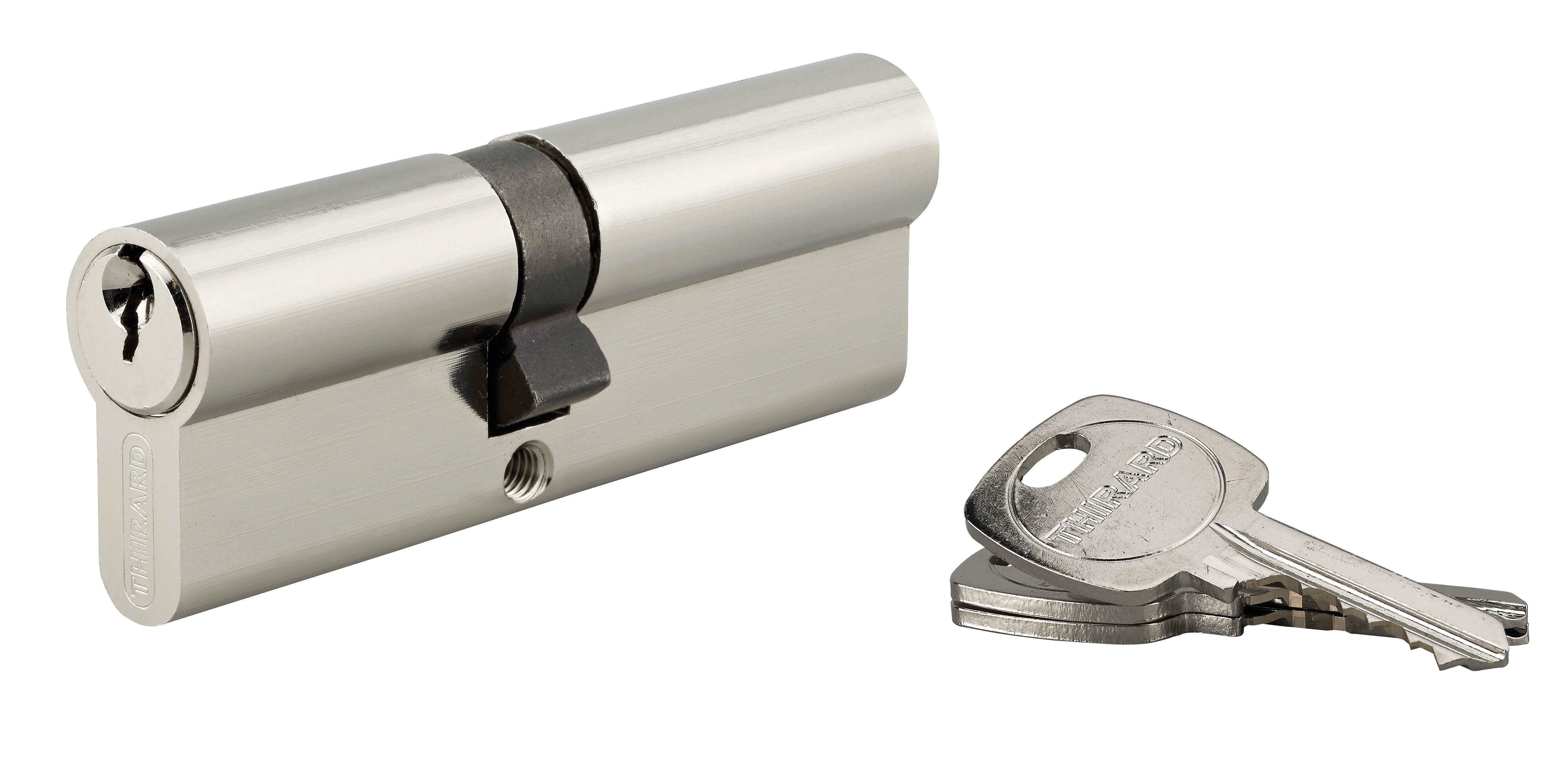 Cylindre STANDARD 40 x 50 mm acier nickelé 3 clés - THIRARD - 3