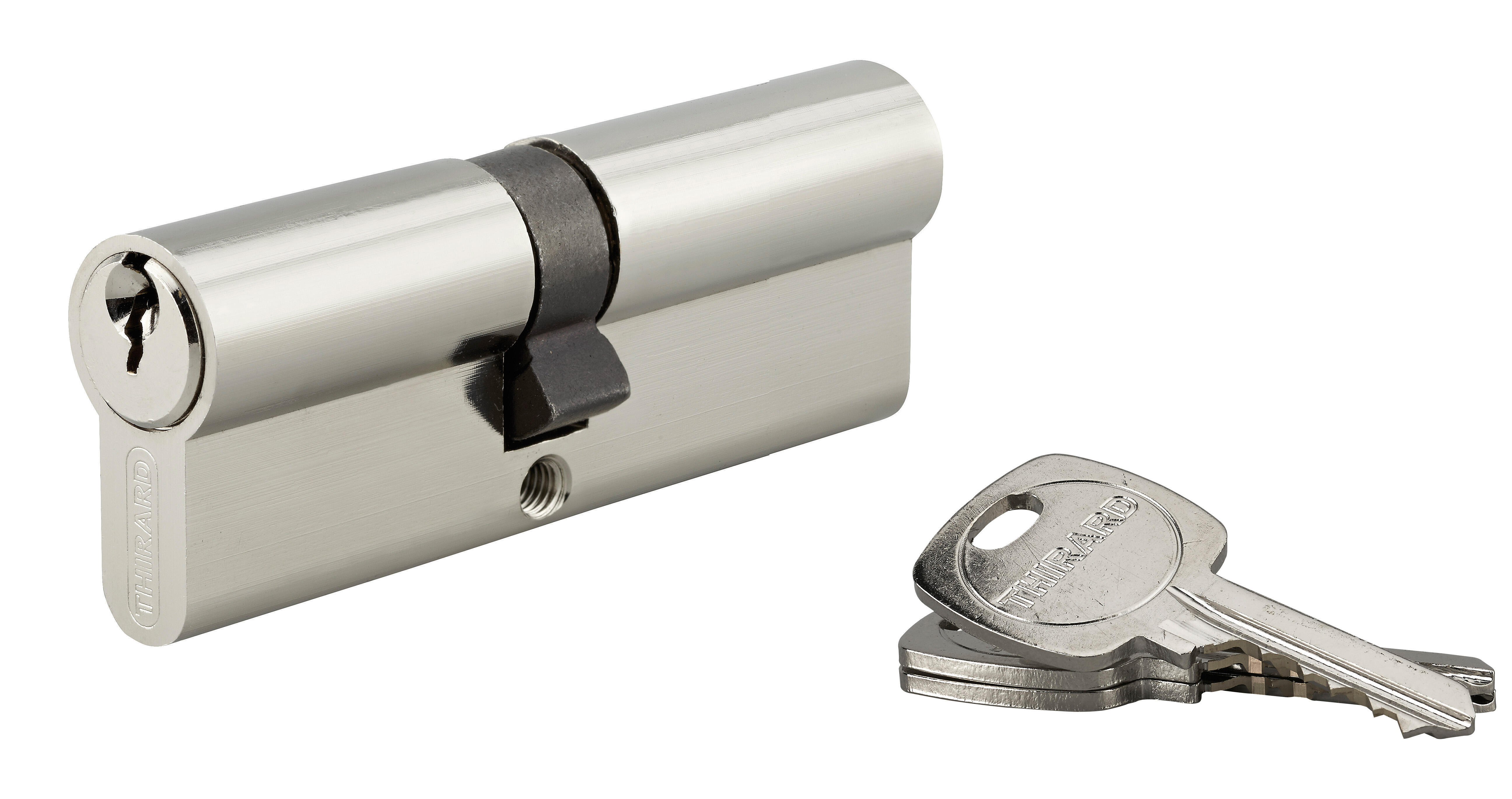 Cylindre STANDARD 40 x 45 mm acier nickelé 3 clés - THIRARD - 3