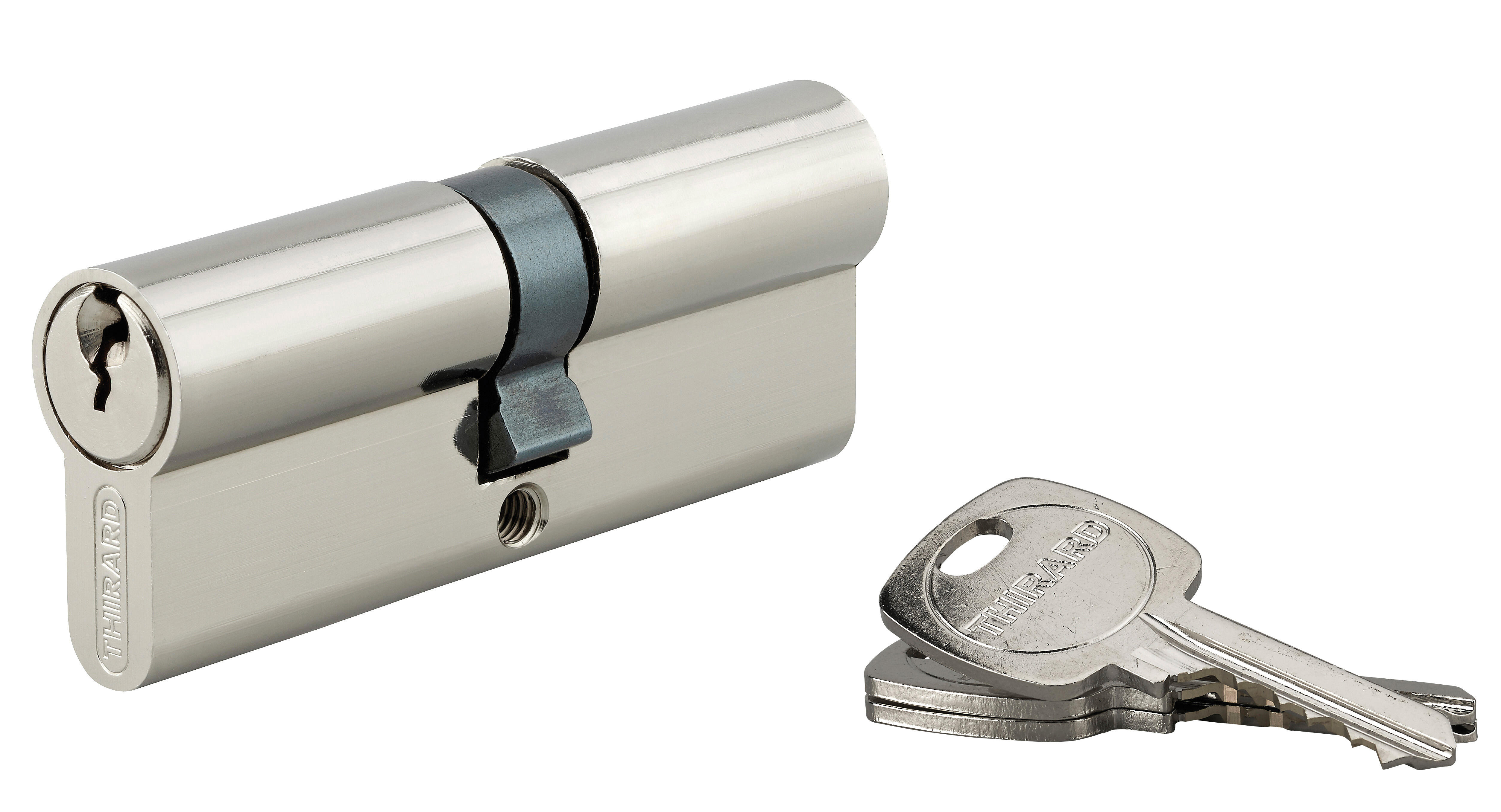Cylindre STANDARD 40 x 40 mm acier nickelé 3 clés - THIRARD - 3