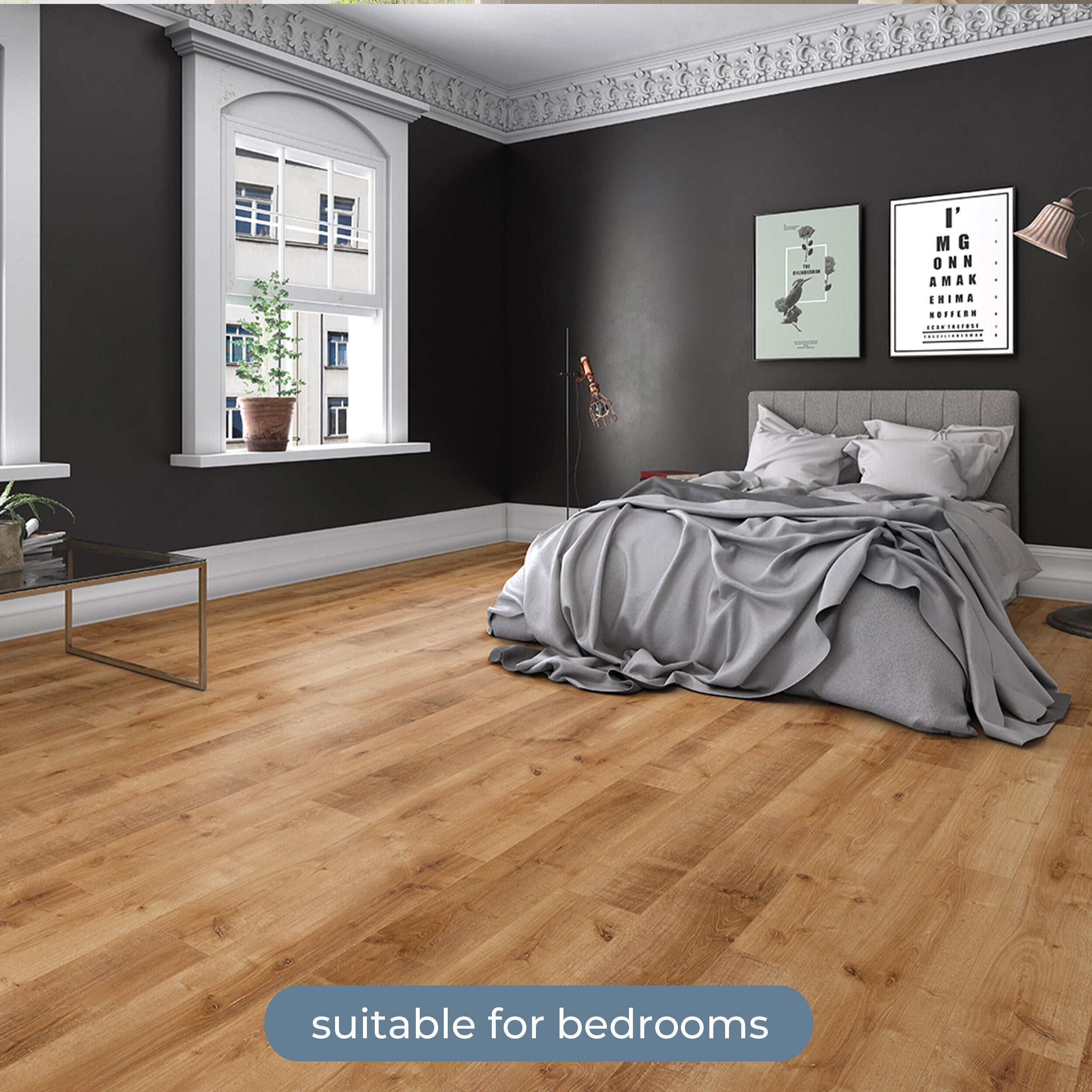 Pavimento laminato effetto legno larice chiaro, AC4 classe 32, sp. 8 mm, ARTENS Westport, 1.99 m² - 47