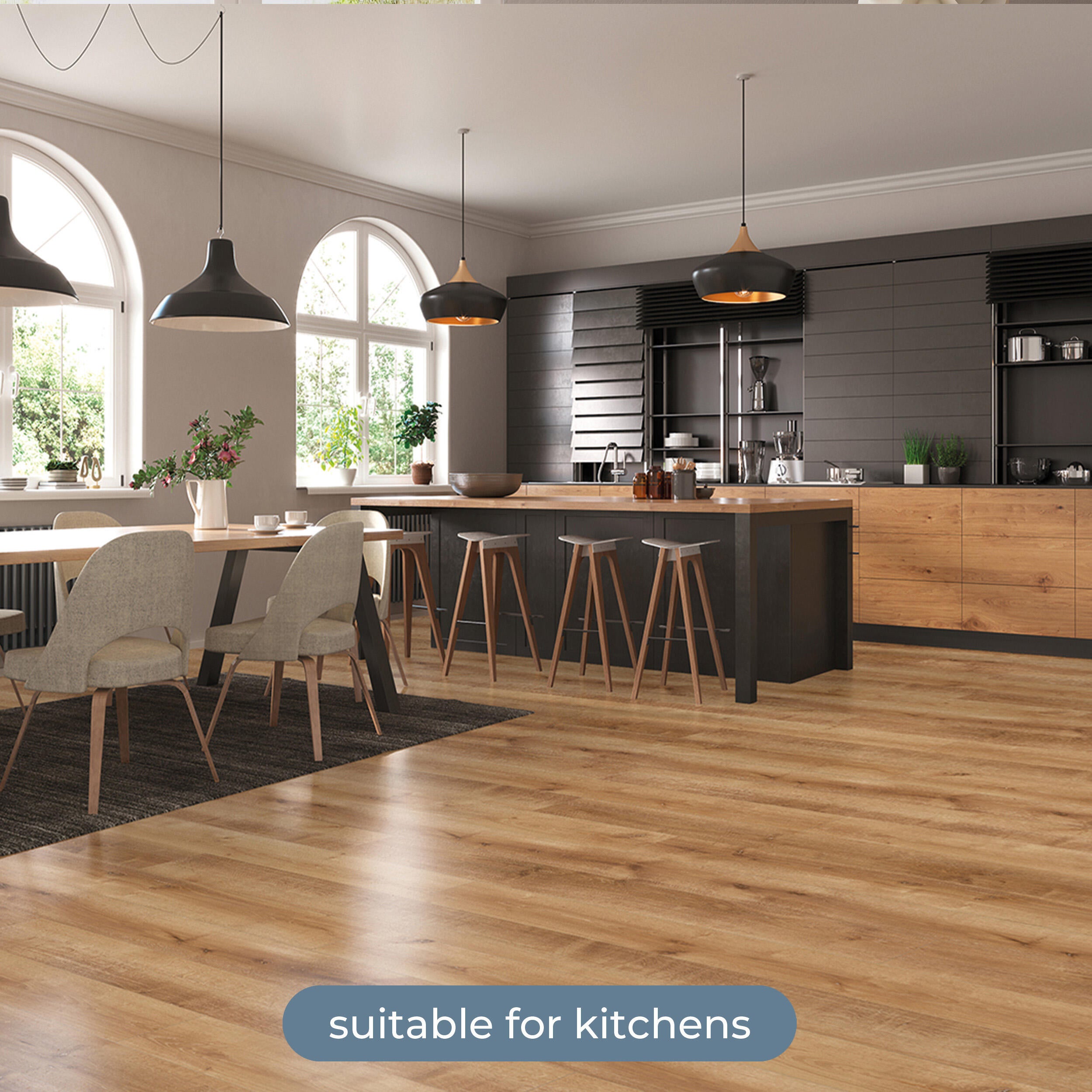 Pavimento laminato effetto legno larice chiaro, AC4 classe 32, sp. 8 mm, ARTENS Westport, 1.99 m² - 46