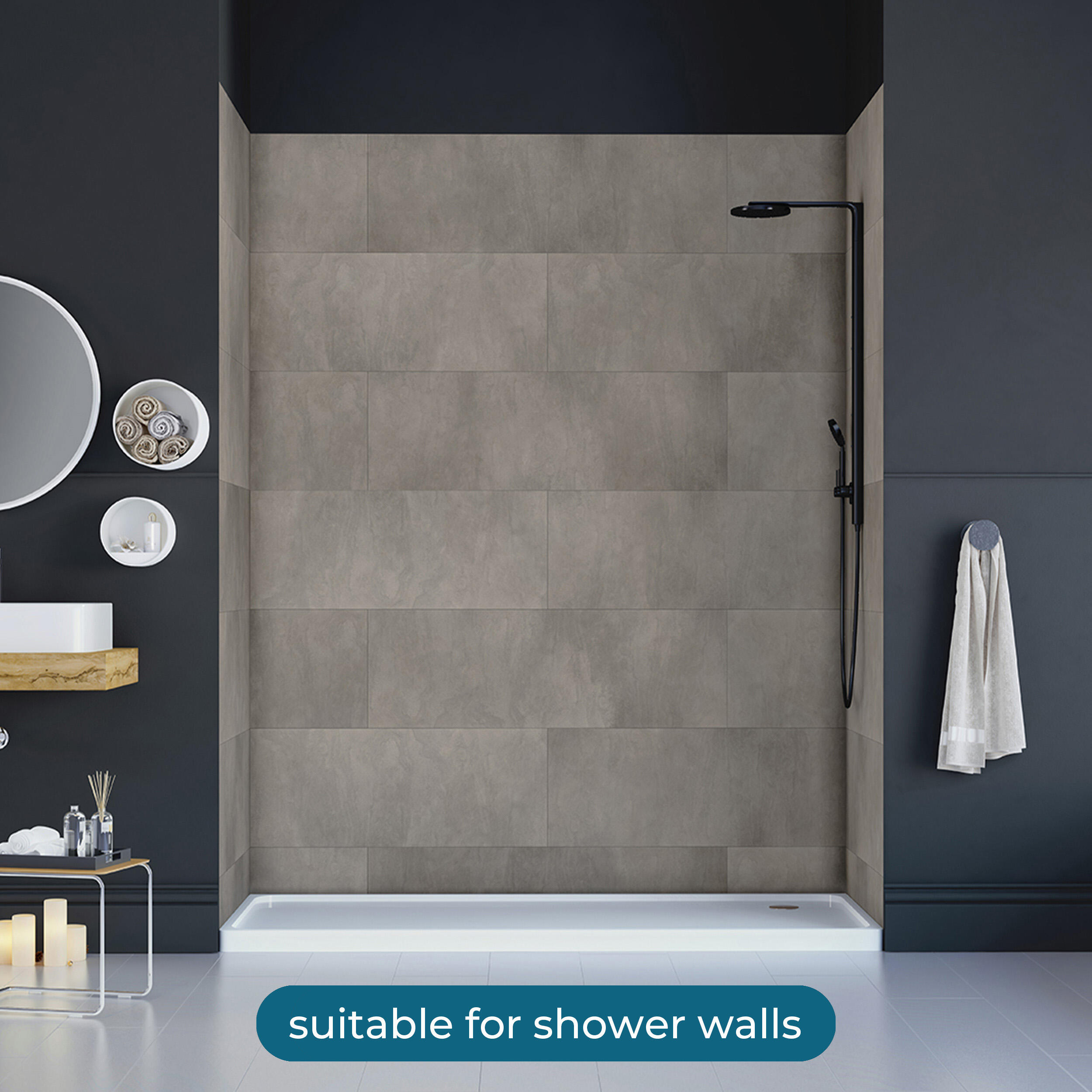 SPC da incollare per pavimento e rivestimento Mid marrone medio Sp 3 mm CERAMIN 3.7 m² - 7