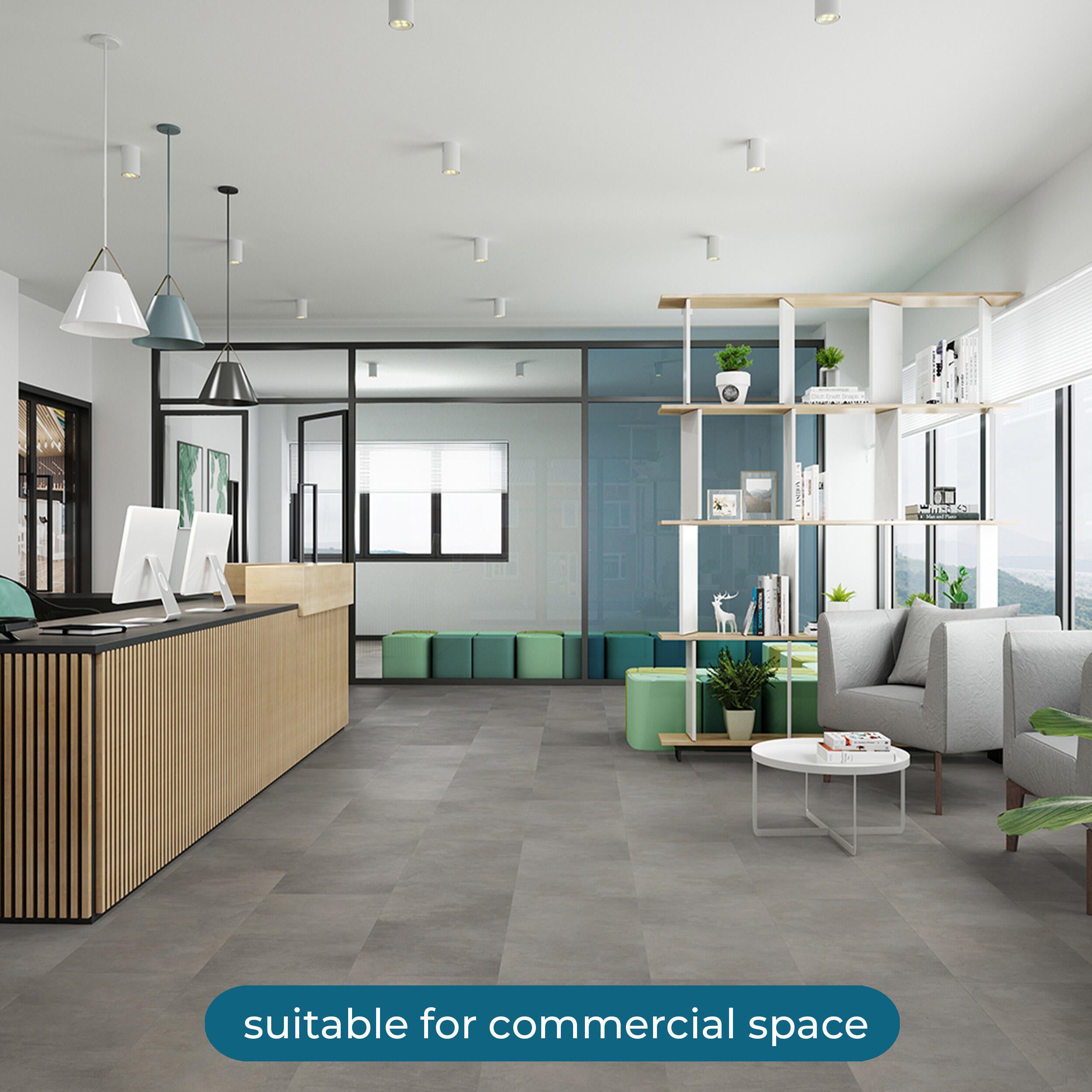 SPC da incollare per pavimento e rivestimento Mid marrone medio Sp 3 mm CERAMIN 3.7 m² - 6