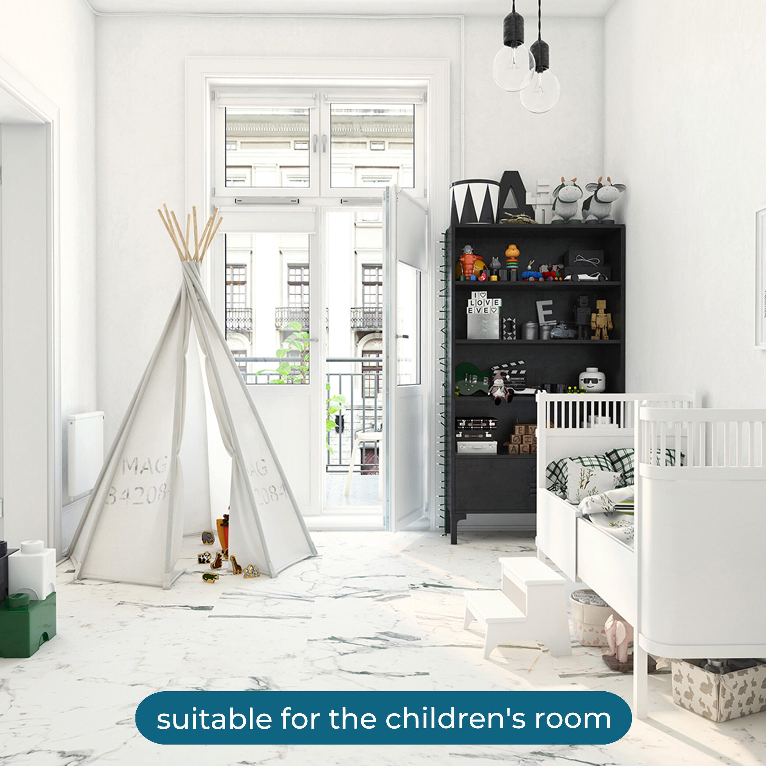 SPC da incollare per pavimento e rivestimento Carrara bianco Sp 3 mm CERAMIN 3.7 m² - 7