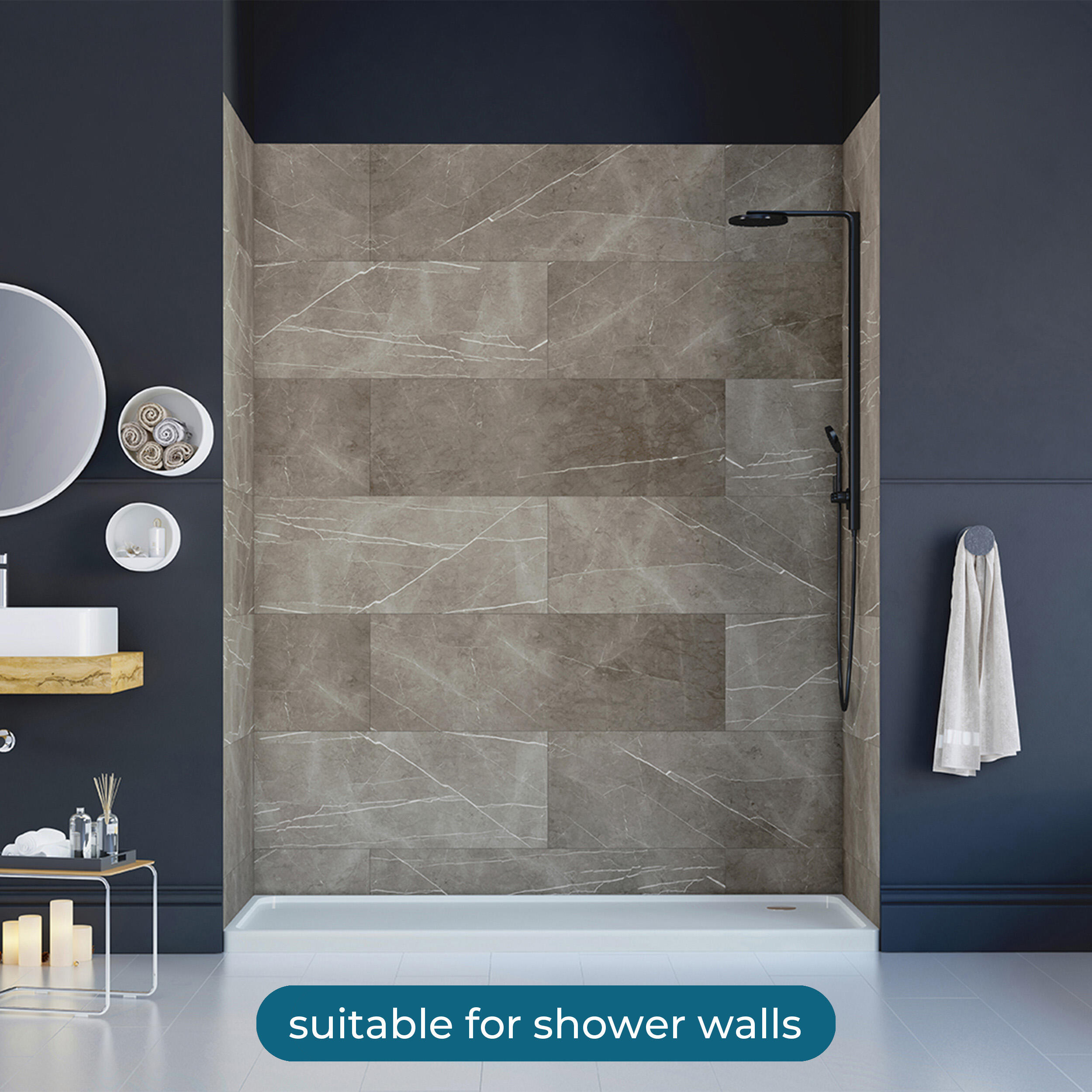 SPC da incollare per pavimento e rivestimento Magalan grigio Sp 3 mm CERAMIN 3.7 m² - 10