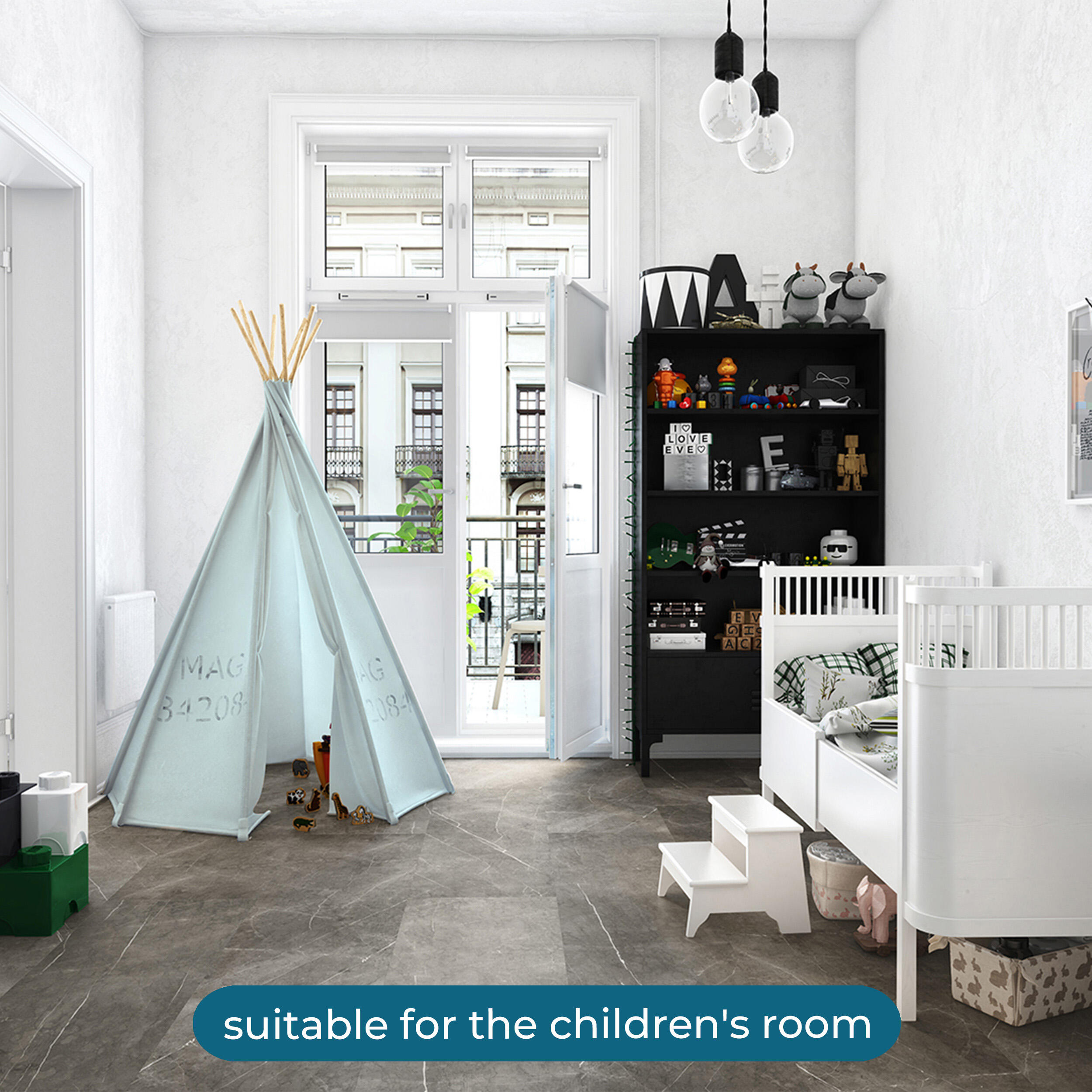 SPC da incollare per pavimento e rivestimento Magalan grigio Sp 3 mm CERAMIN 3.7 m² - 8