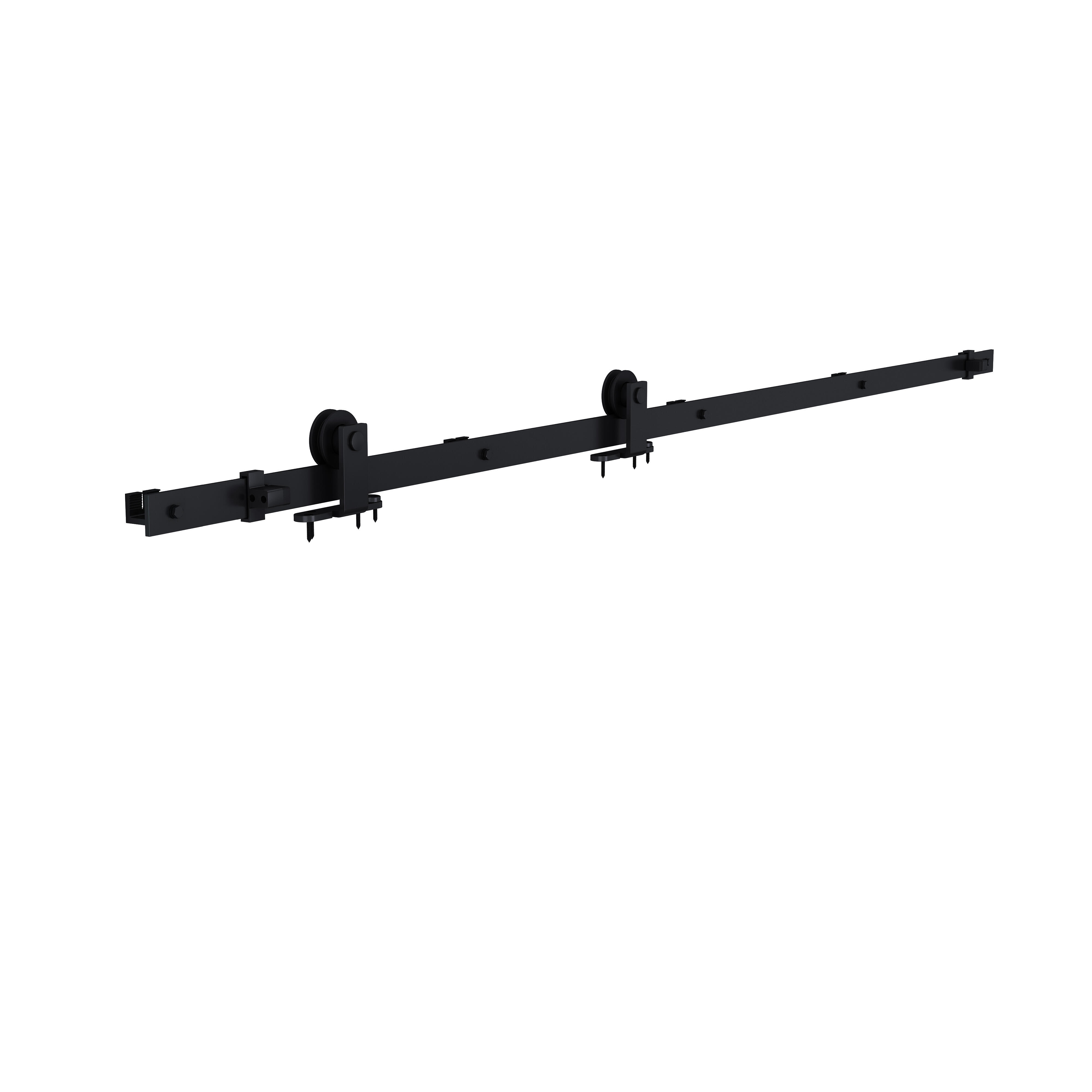 Porta scorrevole reversibile Horse Ebano in legno marrone, L 96 x H 215 cm, con binario Retro - 2