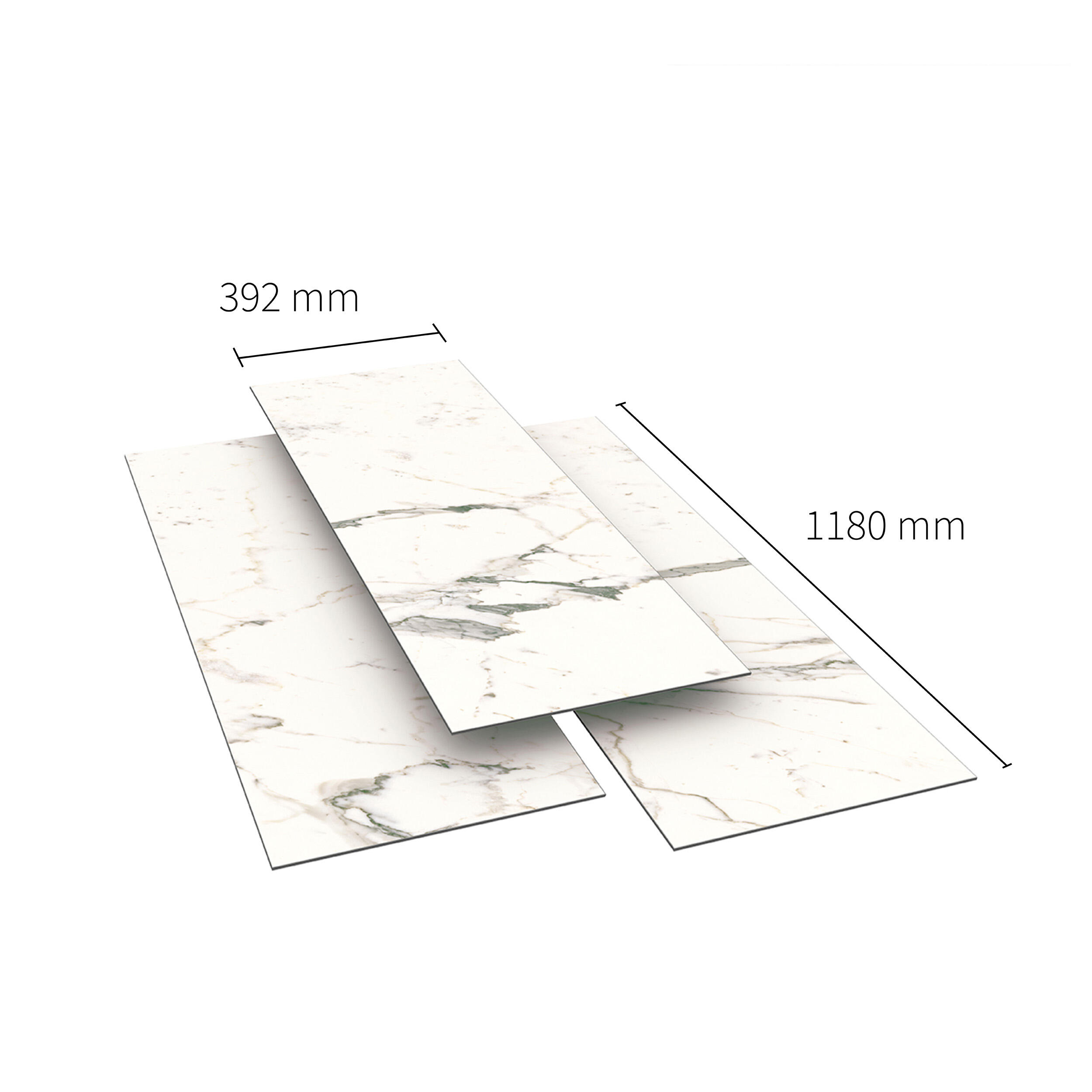 SPC da incollare per pavimento e rivestimento Carrara bianco Sp 3 mm CERAMIN 3.7 m² - 31