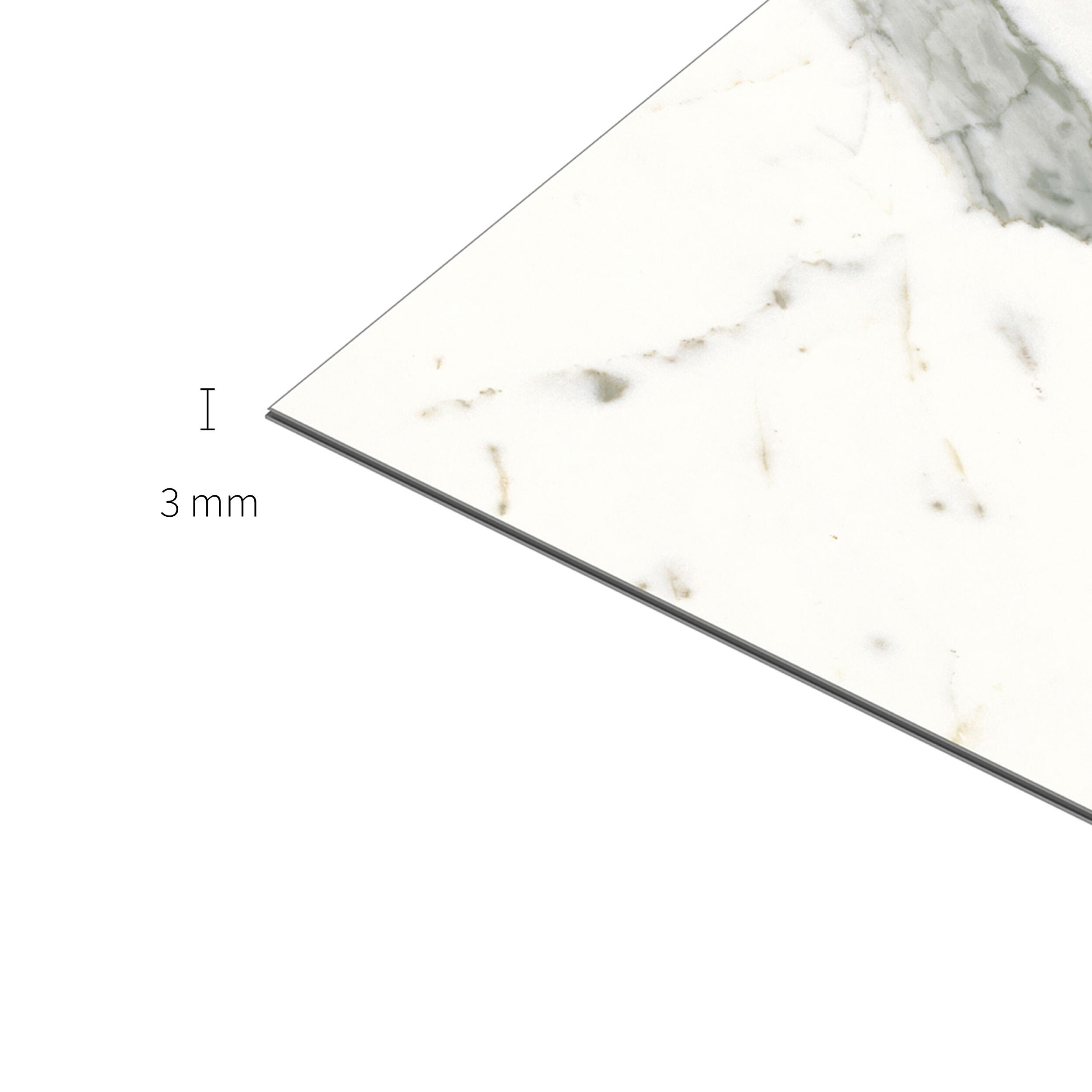 SPC da incollare per pavimento e rivestimento Carrara bianco Sp 3 mm CERAMIN 3.7 m² - 30