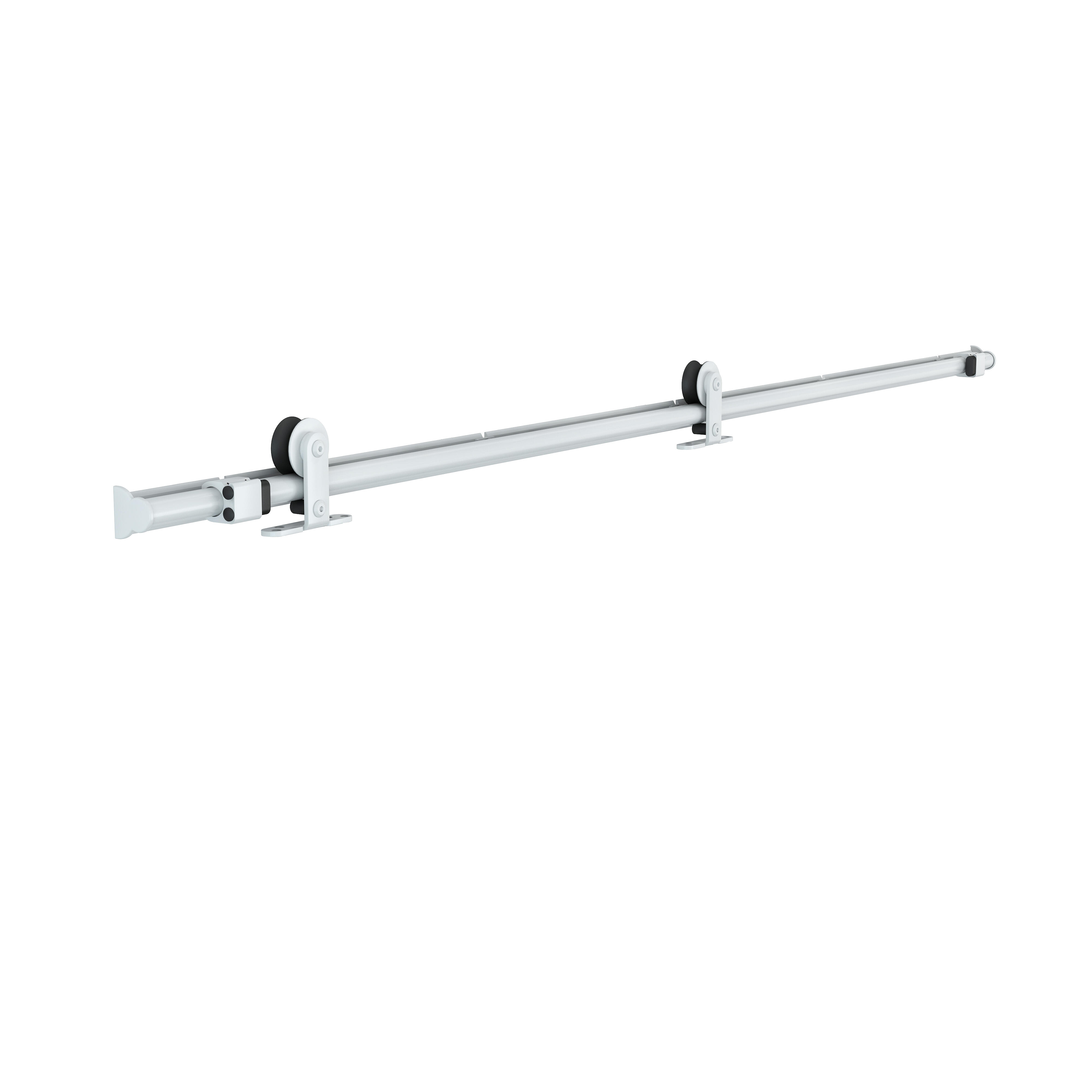 Sistema scorrevole Soft in alluminio bianco verniciato per anta in metallo e legno, L 186 x H 3.5 cm - 3