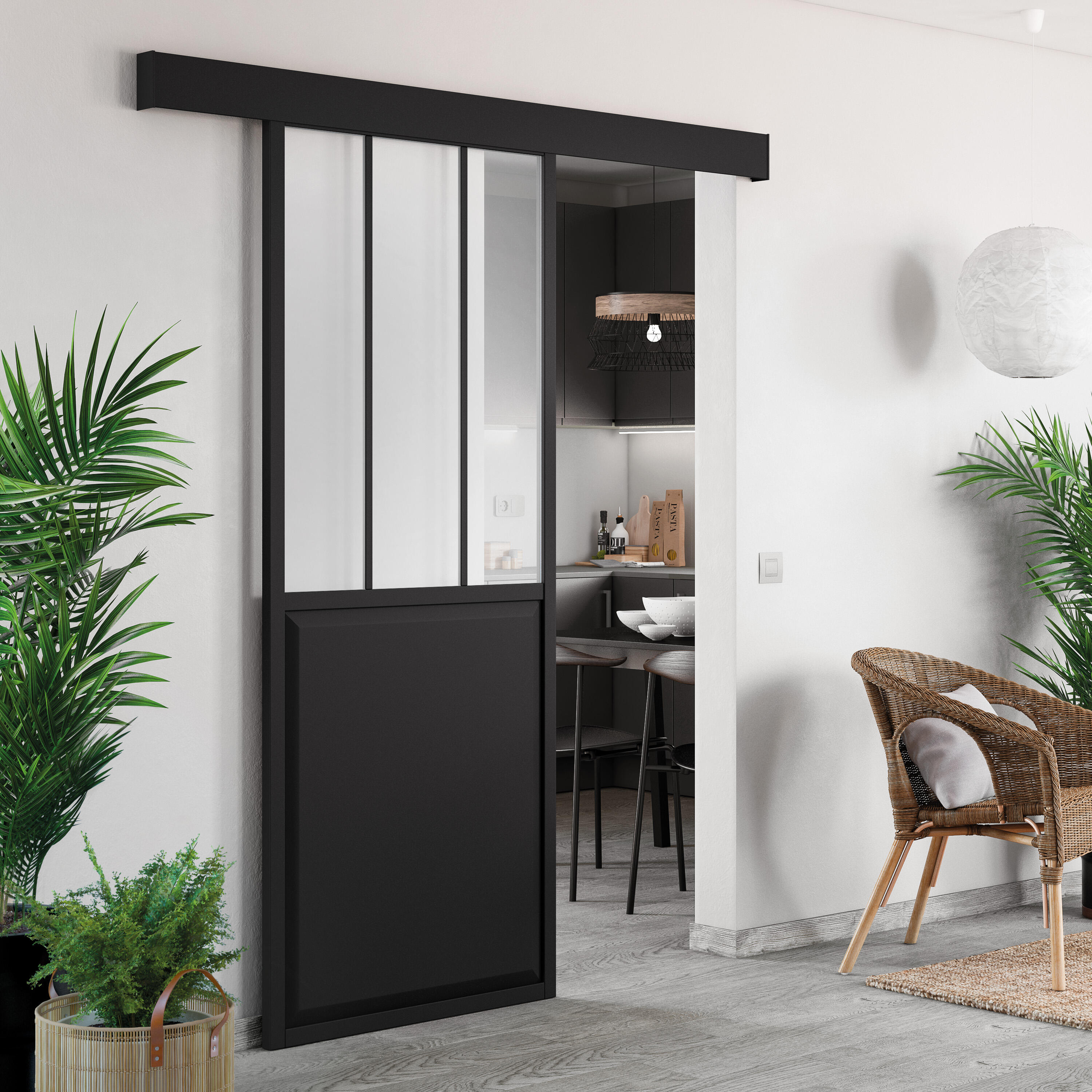 System przesuwny do drzwi przesuwnych Yumbo 2 Czarny Artens - 4