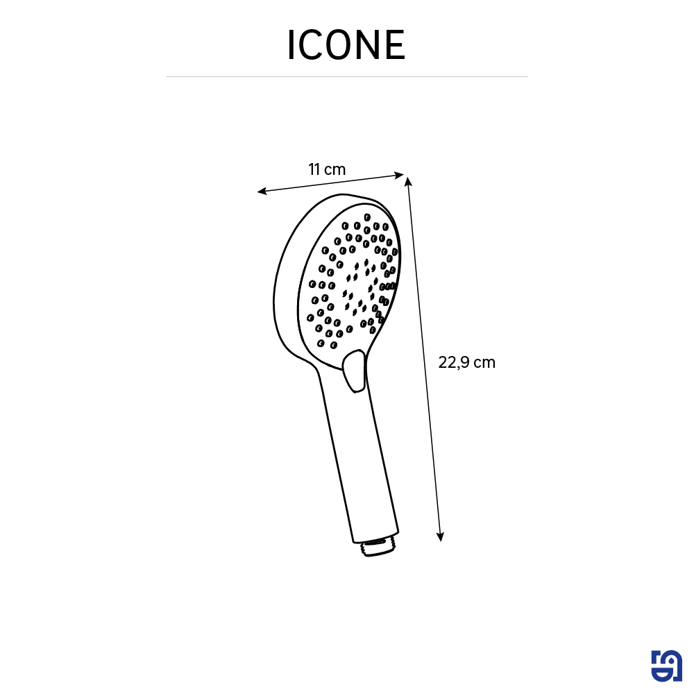 Doccetta SENSEA Icone in abs L 11 x H 23 x P 3.4 cm con anticalcare 3 getti - 7