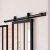 Guía puerta corredera aluminio Loft negra fijación pared 186cm Artens