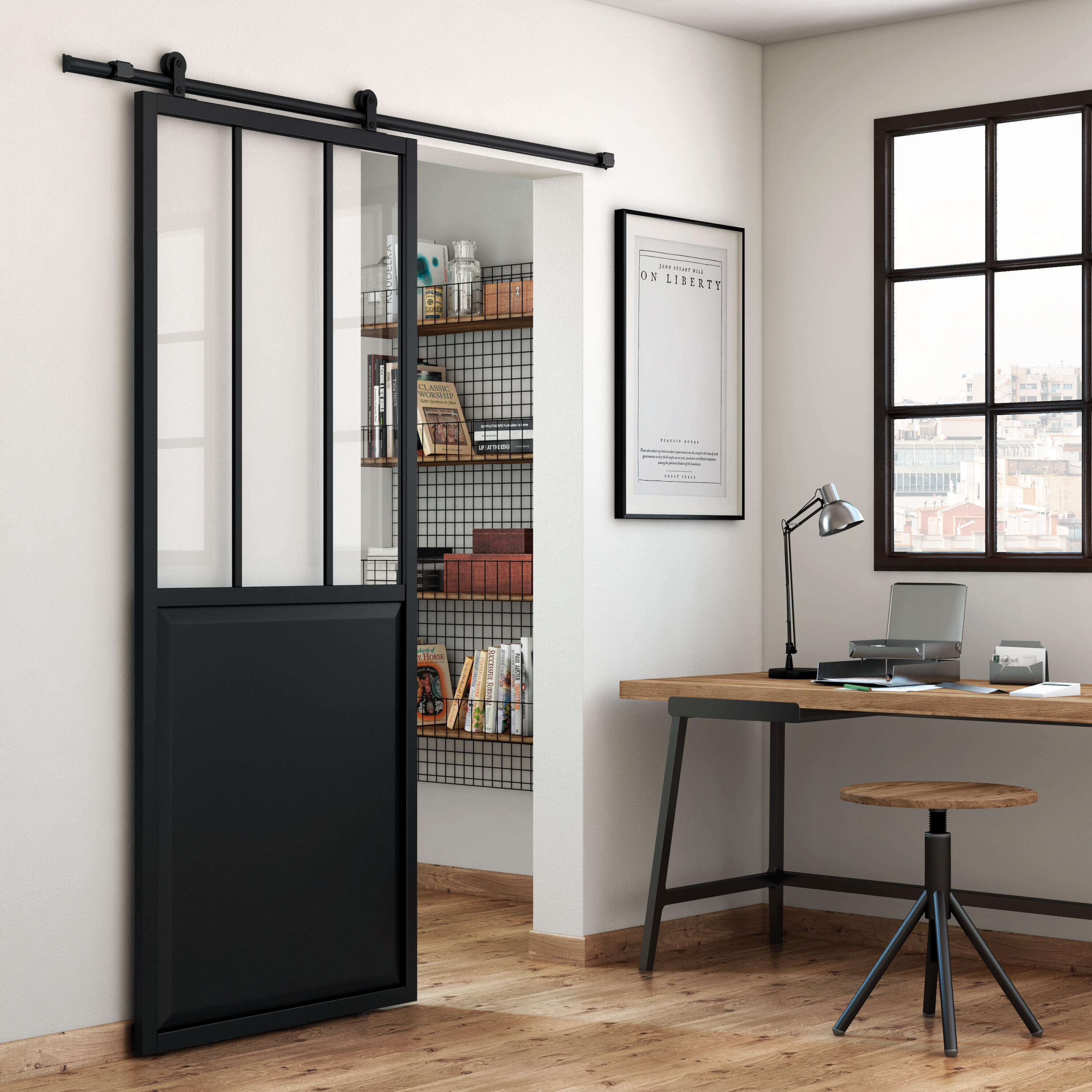 System przesuwny Loft 3 czarny 1.86 m Artens - 3