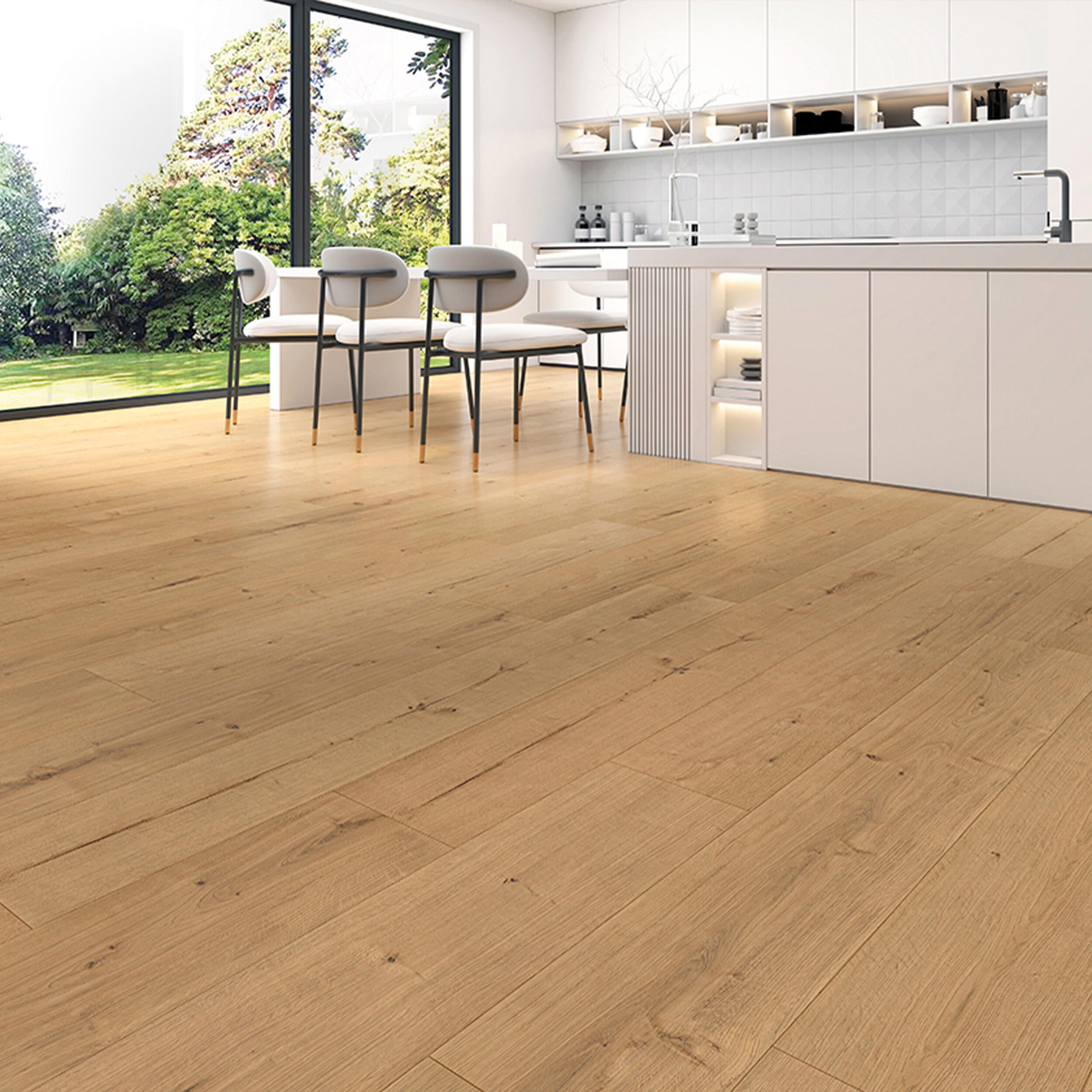 Pavimento Laminato Rovere Bianco - 2,39 Mq, Spessore 7 Mm, AC3, Antiscivolo - Foto 5