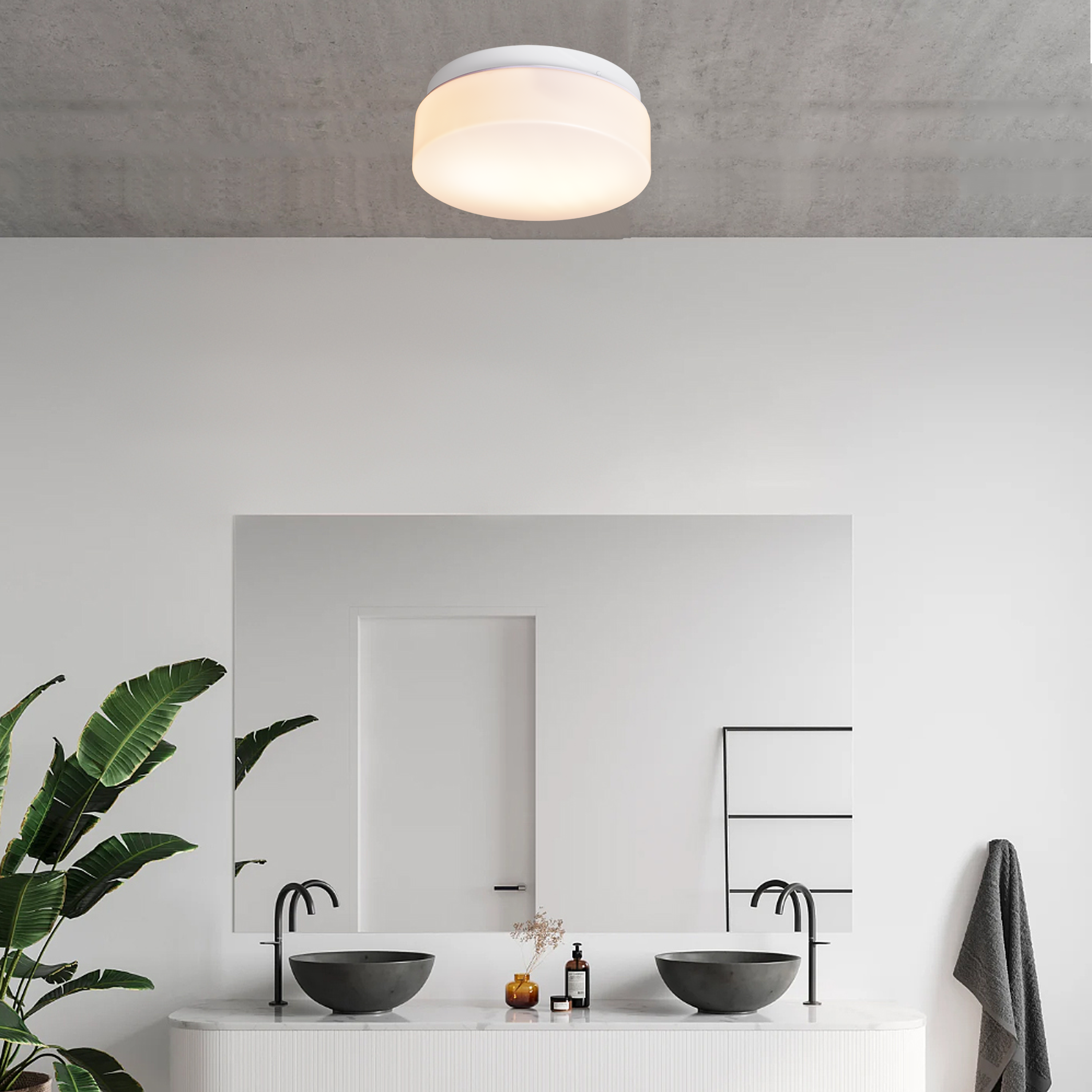 Plafon biały 2 x E27 25 cm IP44 - 2