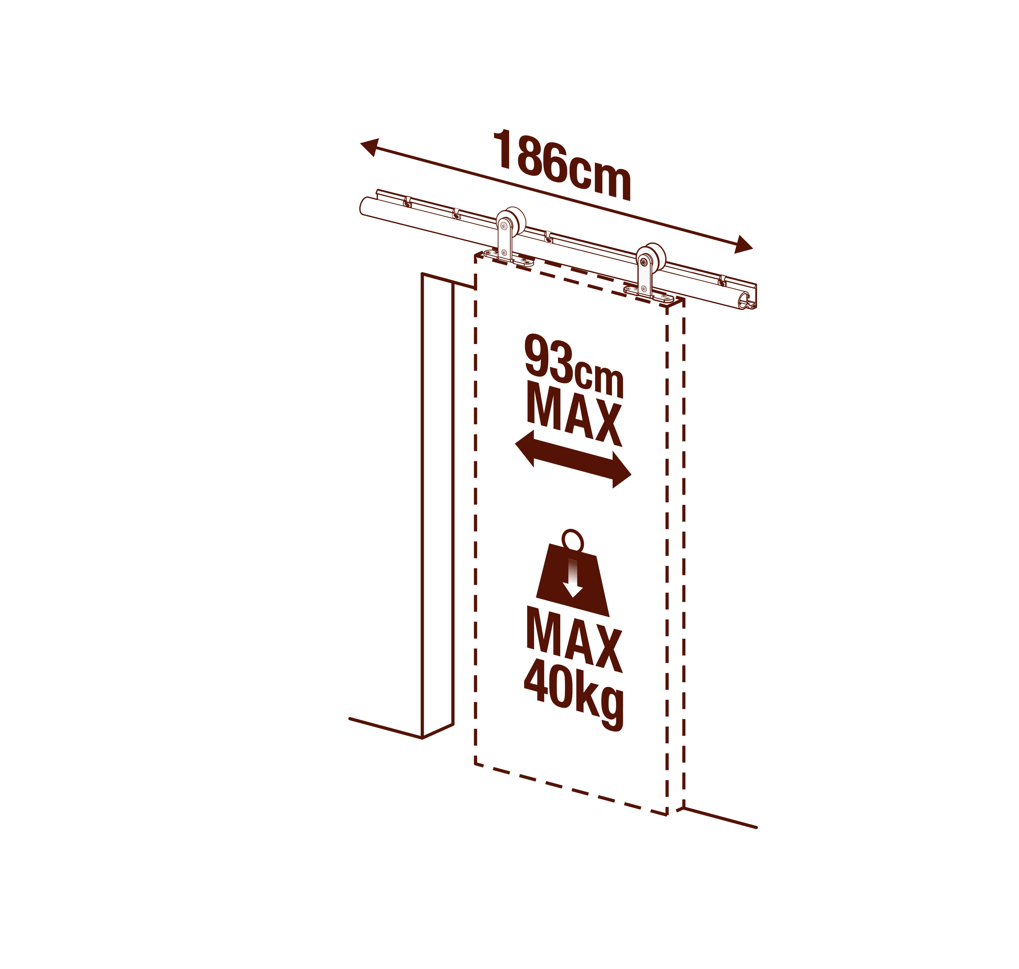 System przesuwny Loft 3 biały 1.86 m Artens - 2