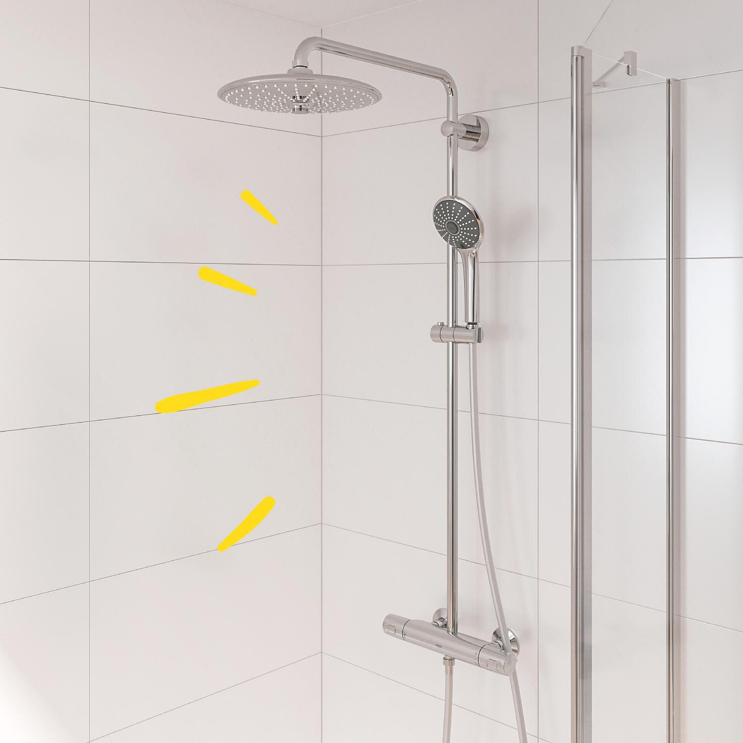 Colonne de douche mitigeur thermostatique 3 jet(s) chrome Vitalio joy clova 260  - 6