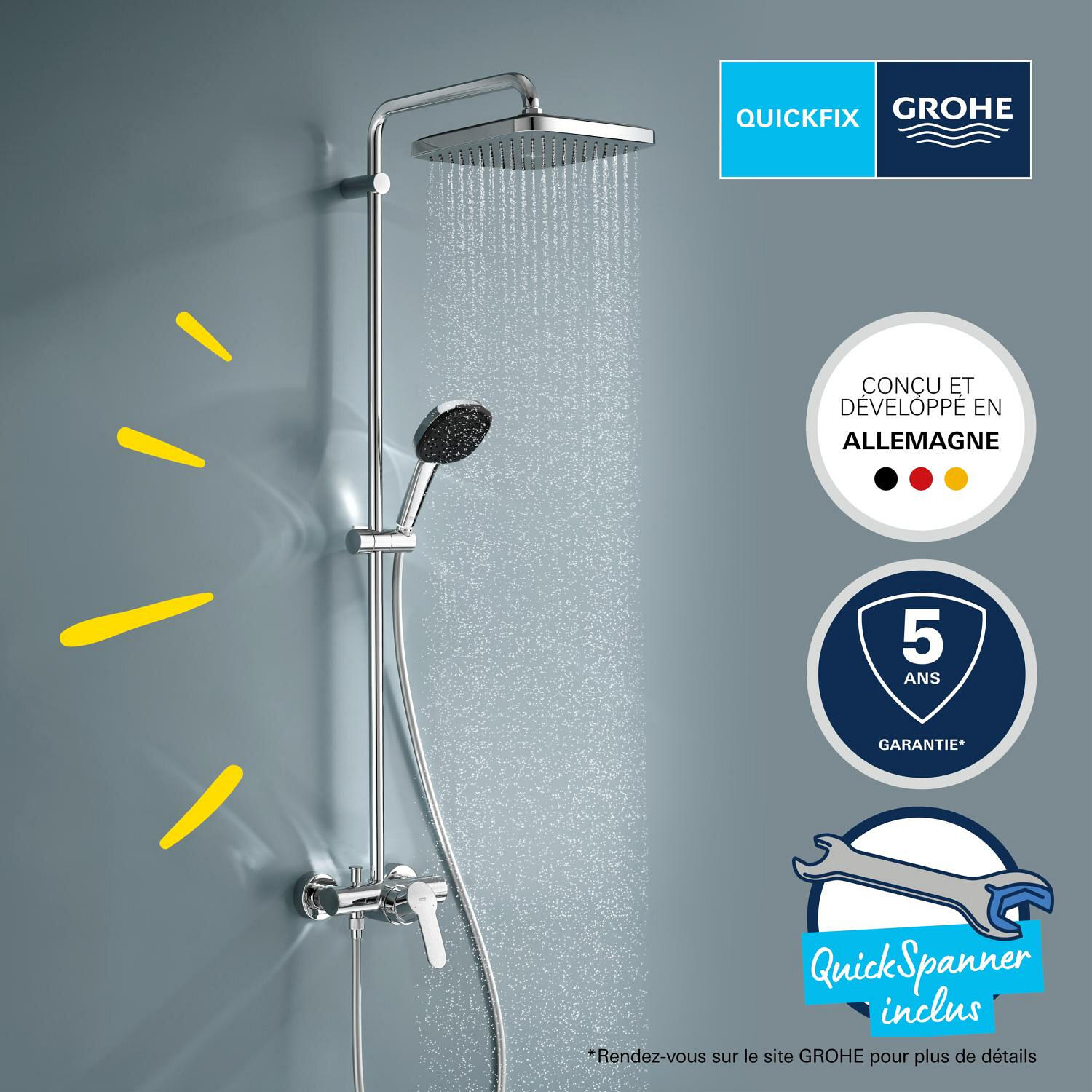 Colonne de douche mitigeur mécanique 2 jet(s) chrome Vitalio comfort 250 GROHE - 7
