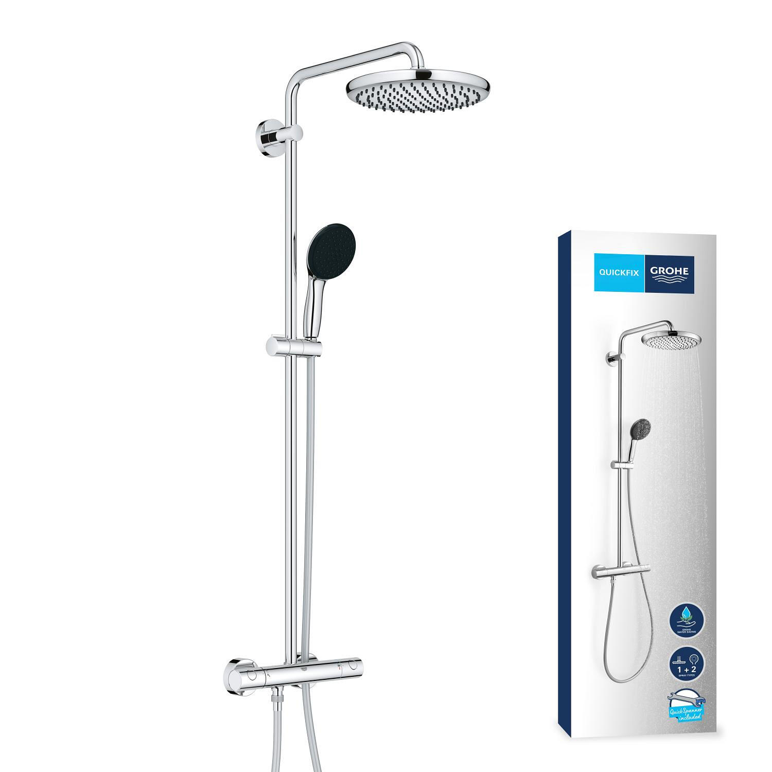 Colonne de douche thermostatique 2 jet(s) chrome Vitalio start 250 GROHE - 4
