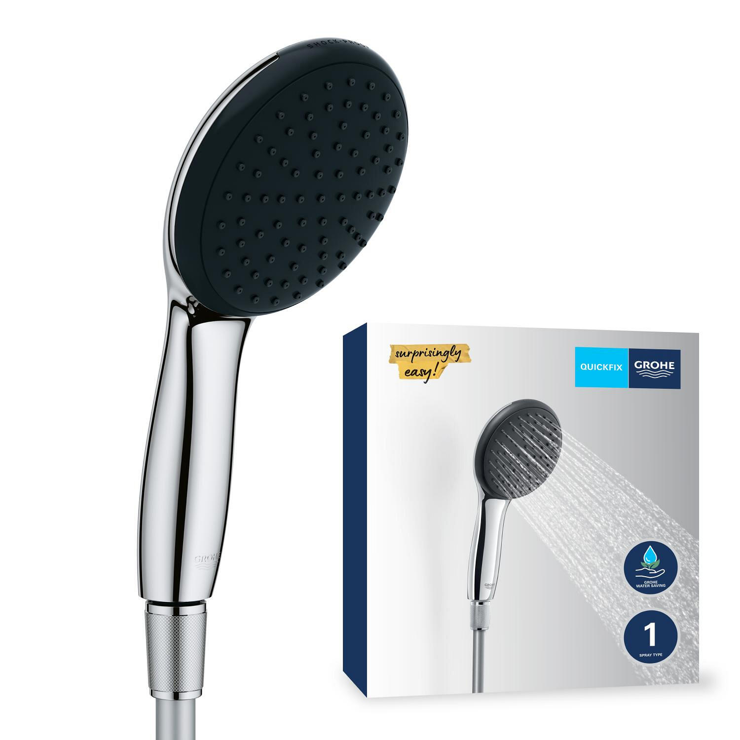 Duo (pommeau de douche et flexible) 1 jet chrome, Vitalio start 110, GROHE - 4