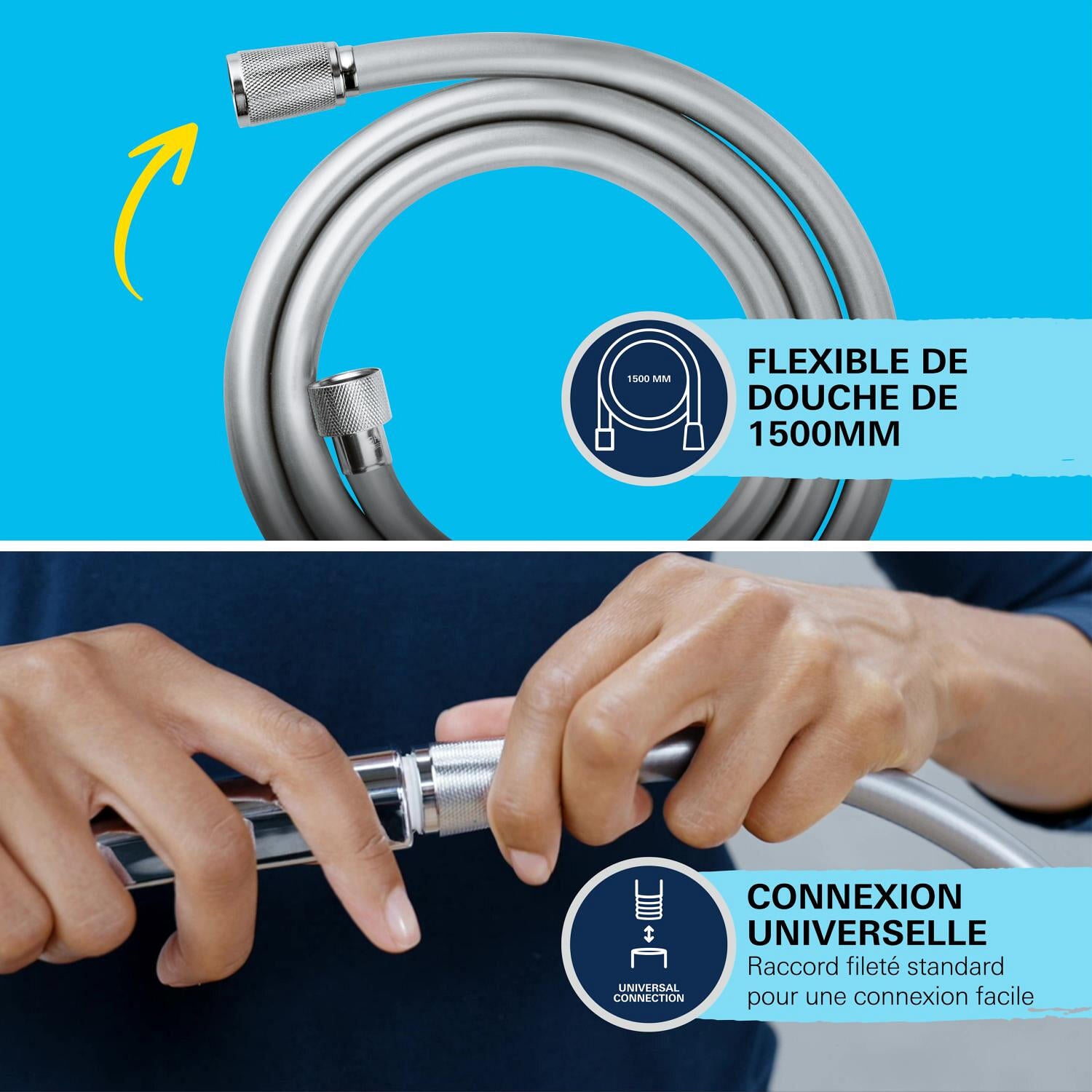 Duo (pommeau de douche et flexible) 1 jet chrome, Vitalio start 110, GROHE - 12