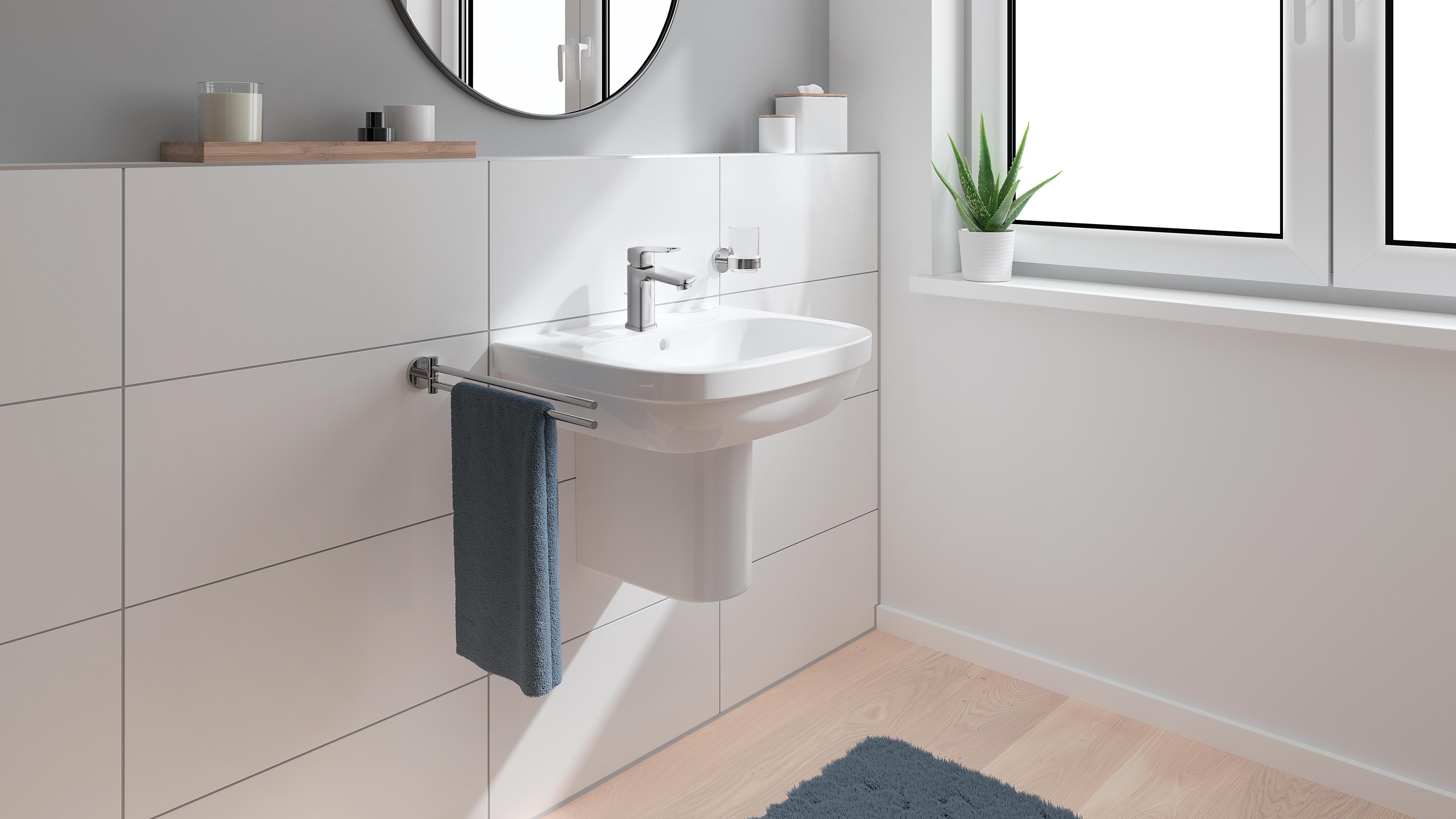 Rubinetto per lavabo a canna bassa getto aerato Clova Pulse cromato lucido GROHE H 18.1 cm - 2