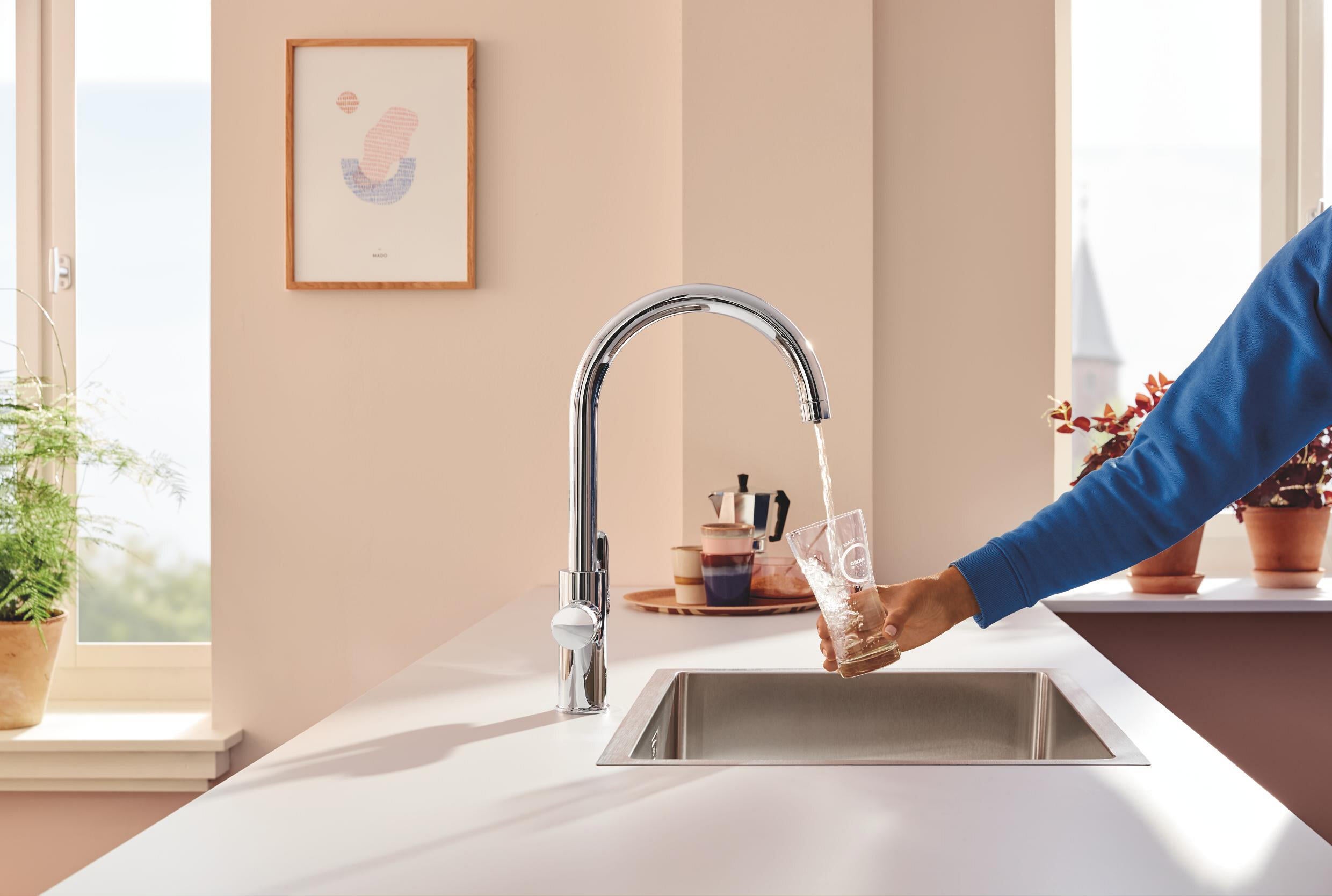 Rubinetto da cucina fisso a c multifunzione GROHE Blue Pure StartCurve cromo lucido GROHE - 6