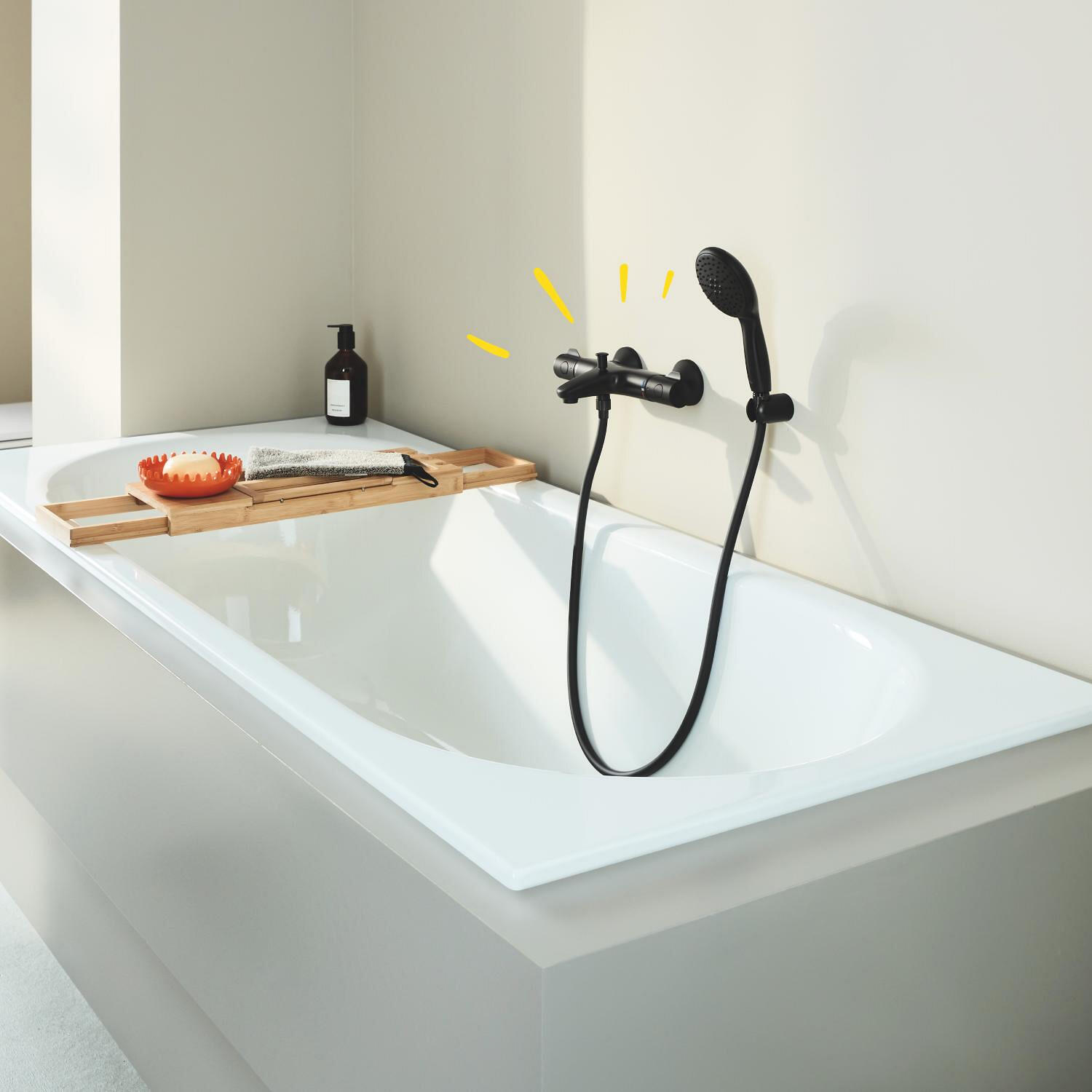 Grifo de bañera termostático GROHE Start Negro Mate negro mate Antical Latón - 2