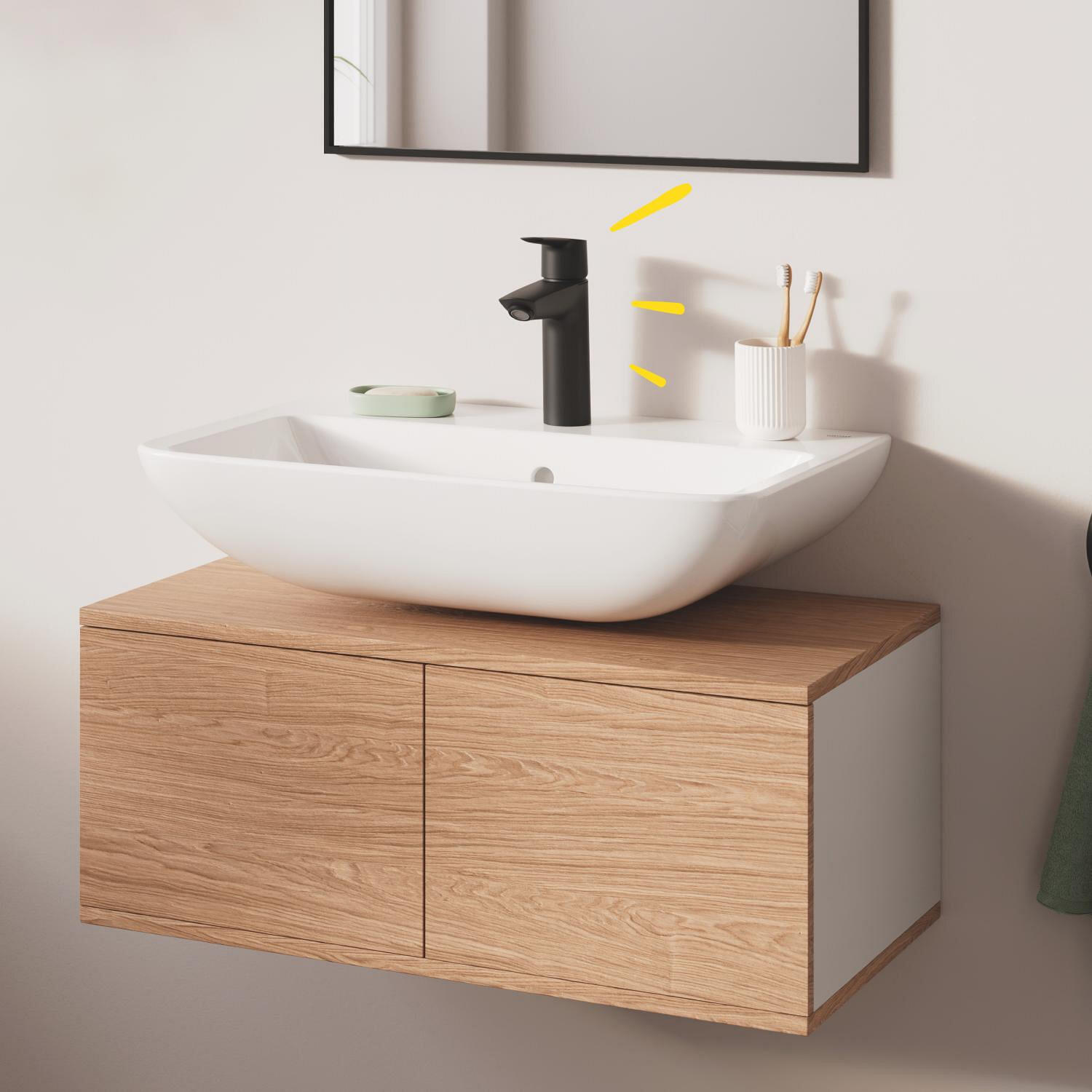 Mitigeur de lavabo noir mat, GROHE, Start V3 matt black M - QuickFix - 5