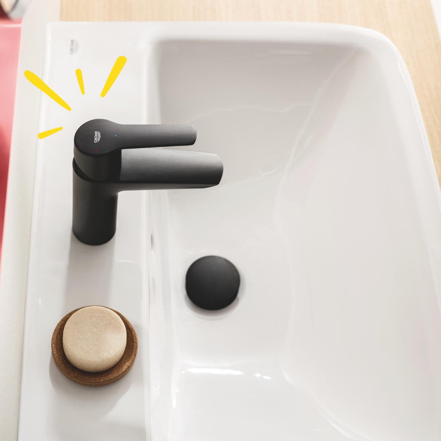 Mitigeur de lavabo noir mat,GROHE, Start V3 matt black S - QuickFix - 6
