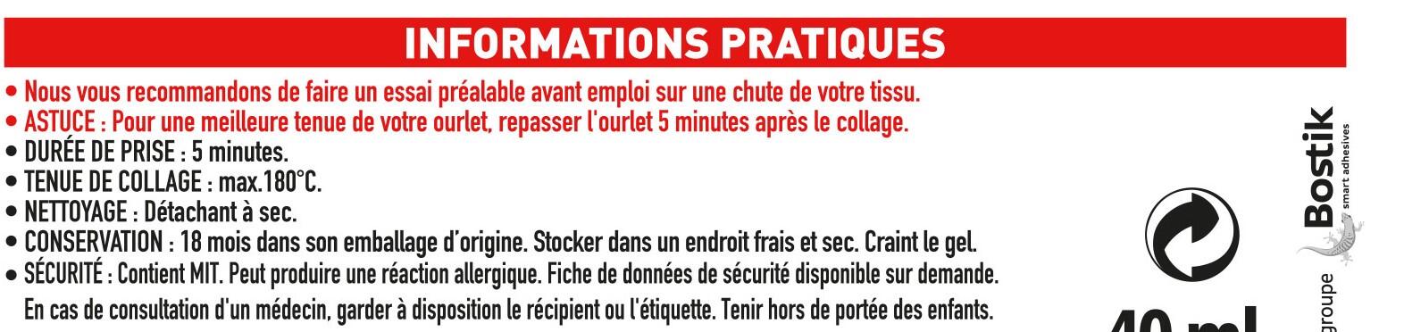 Colle de fixation gel Spéciale couture facile, tissus SADER, 40ml transparent - 9