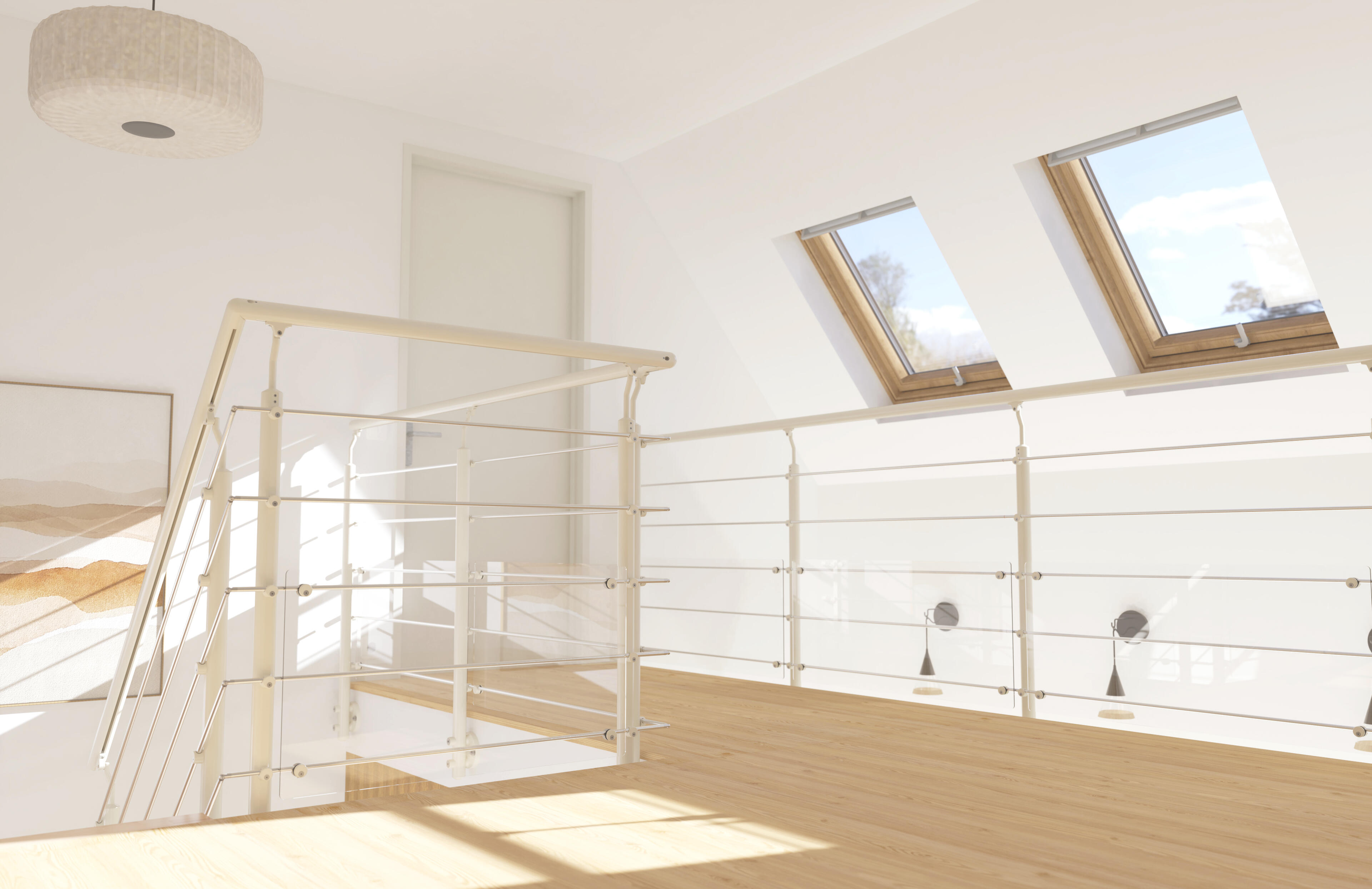 Main courante aluminium blanc OBAPI, 2 m - 5