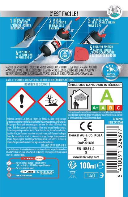 Silicone Je jointe RUBSON transparent, 100 ml - 8