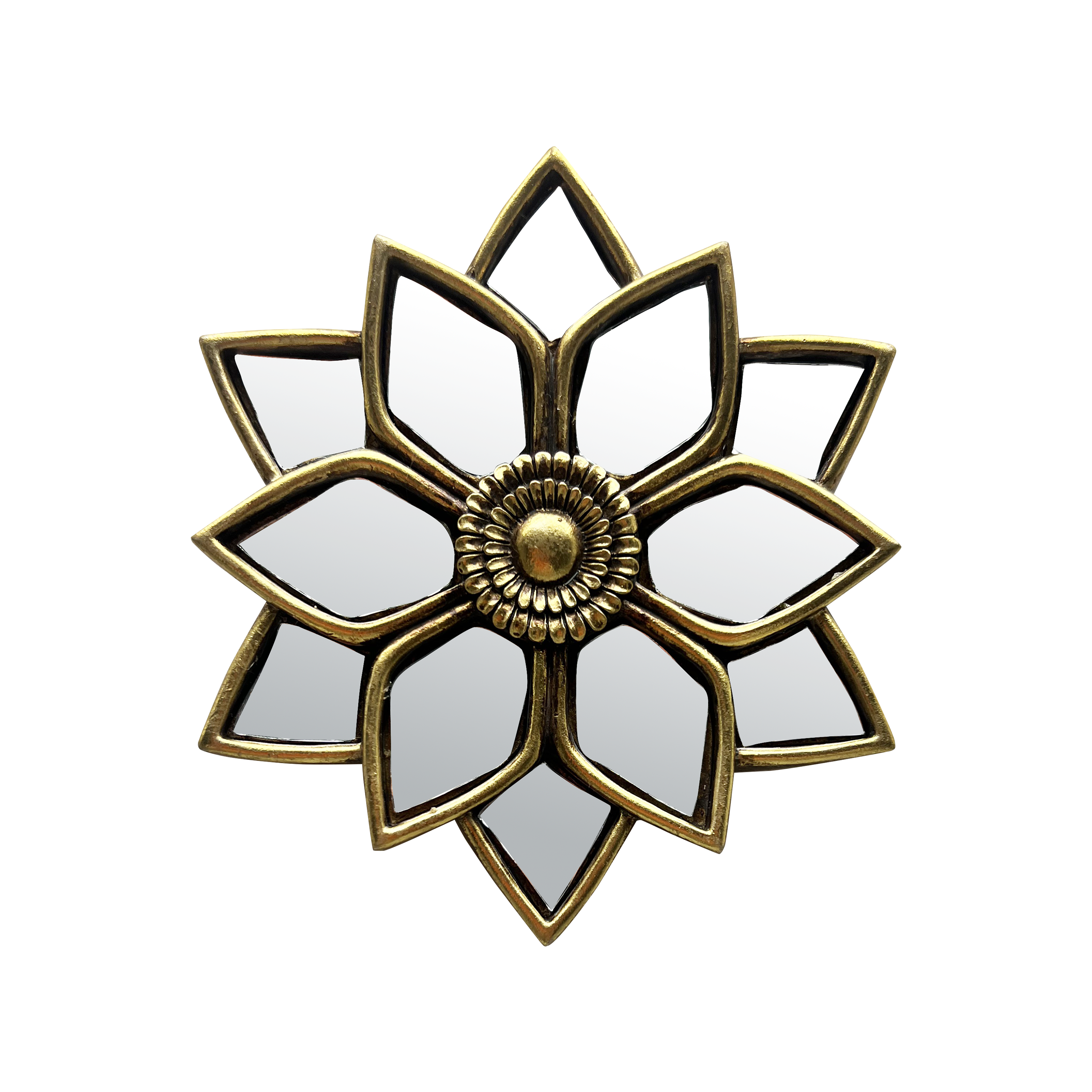 Objet décoratif sans cadre FLEUR MIROIR, doré EMDE l.11.5 x H.12 cm