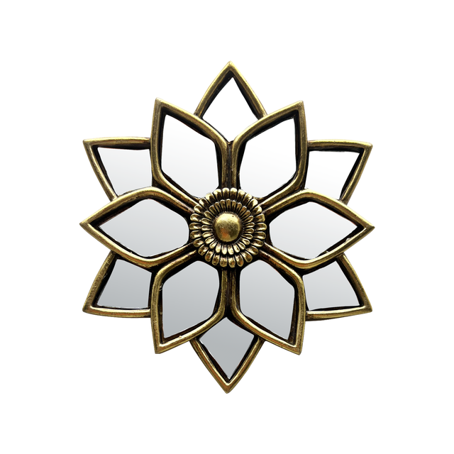 Objet décoratif sans cadre FLEUR MIROIR, doré EMDE l.11.5 x H.12 cm