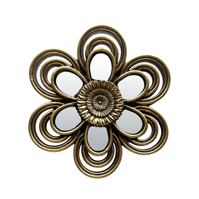 Objet décoratif sans cadre FLEUR MIROIR, doré EMDE l.11 x H.11 cm