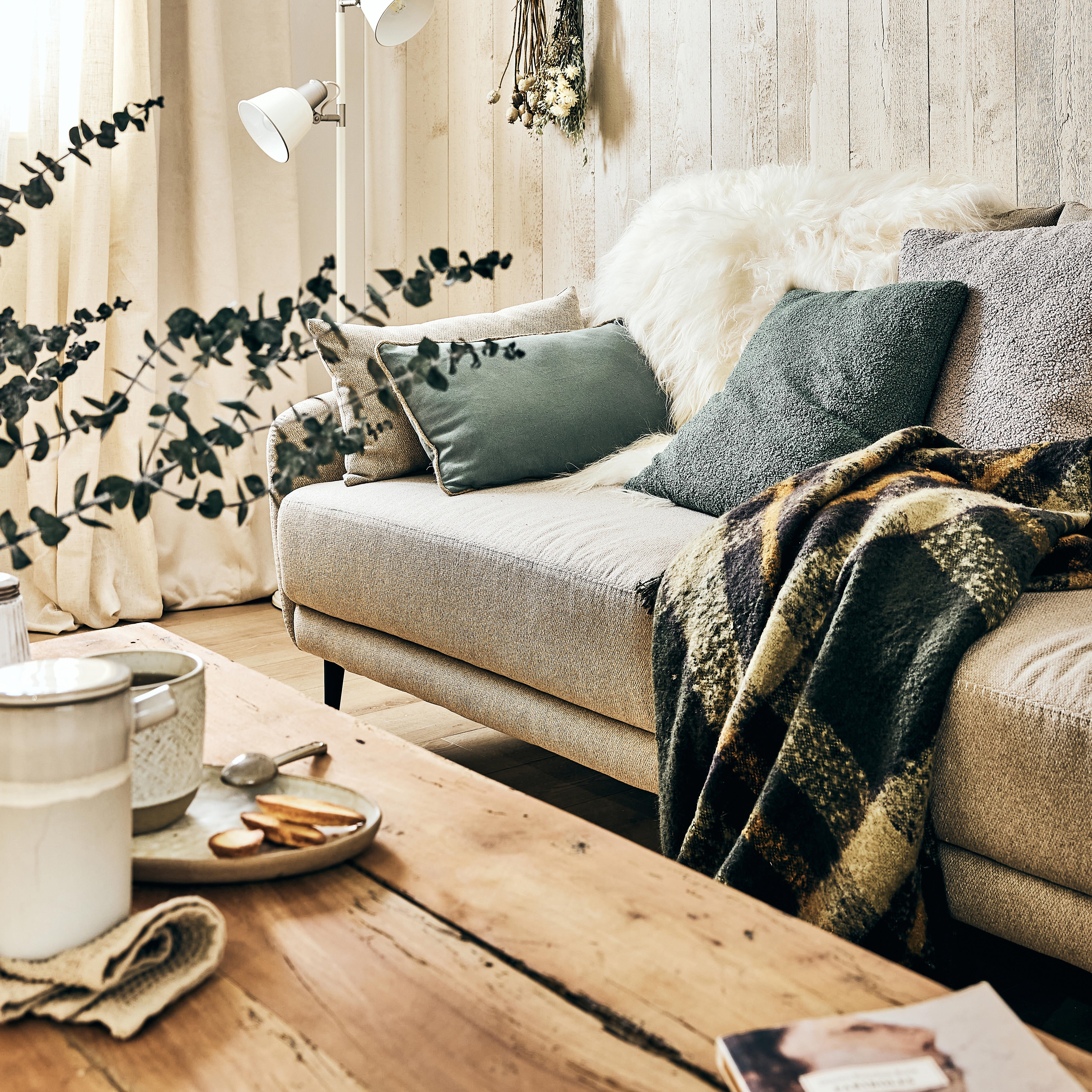 Coussin, jute recyclé vert sauge l.50 x H.30 cm - 2