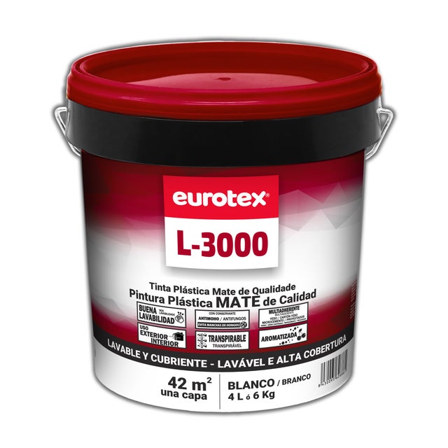 TINTA INTERIOR ACRÍLICA MATE L-3000 EUROTEX 4L BRANCO