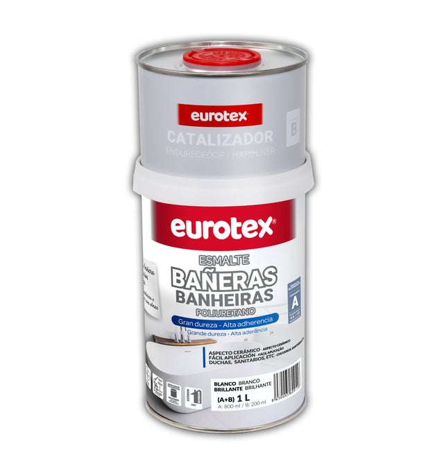 ESMALTE SINTÉTICO BRILAHNTE PARA REPARAÇÃO BANHEIRAS + CATALISADOR 800ML BRANCO