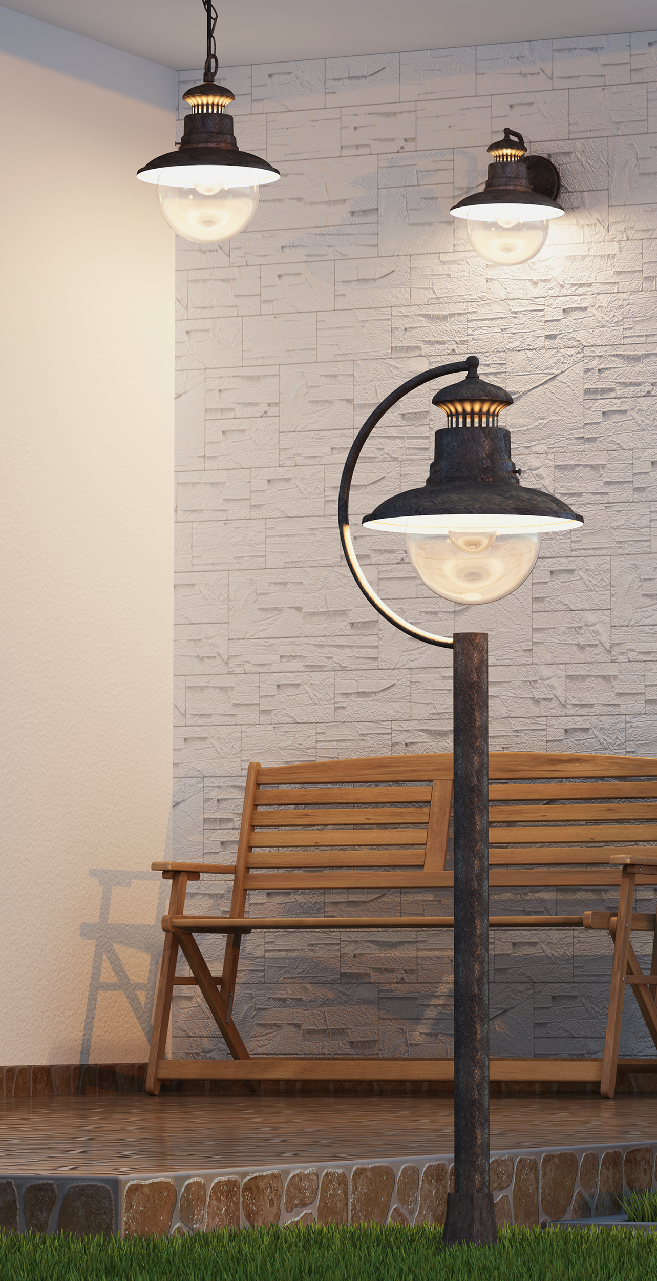 Kinkiet zewnętrzny RUST MARINA IP44 patyna E27 INSPIRE - 2